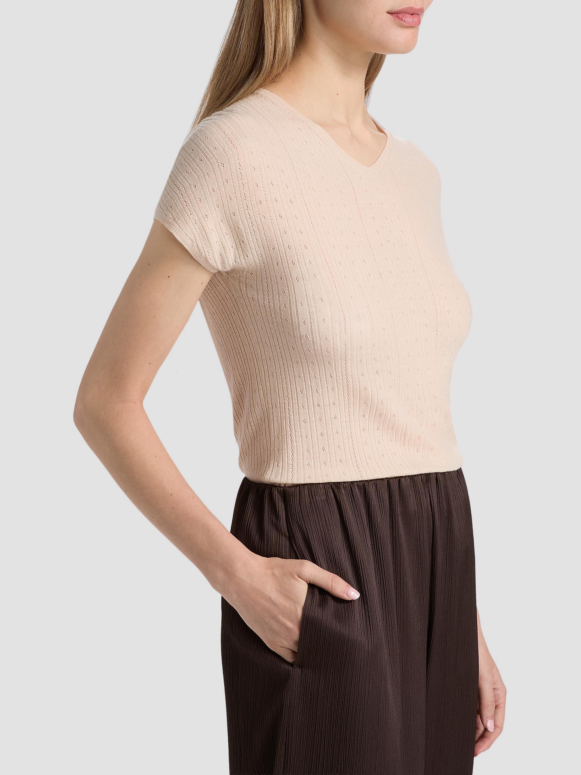 Vince Women's Pointelle Wool T-Shirt - Blush Cloud | Thumbnail 4