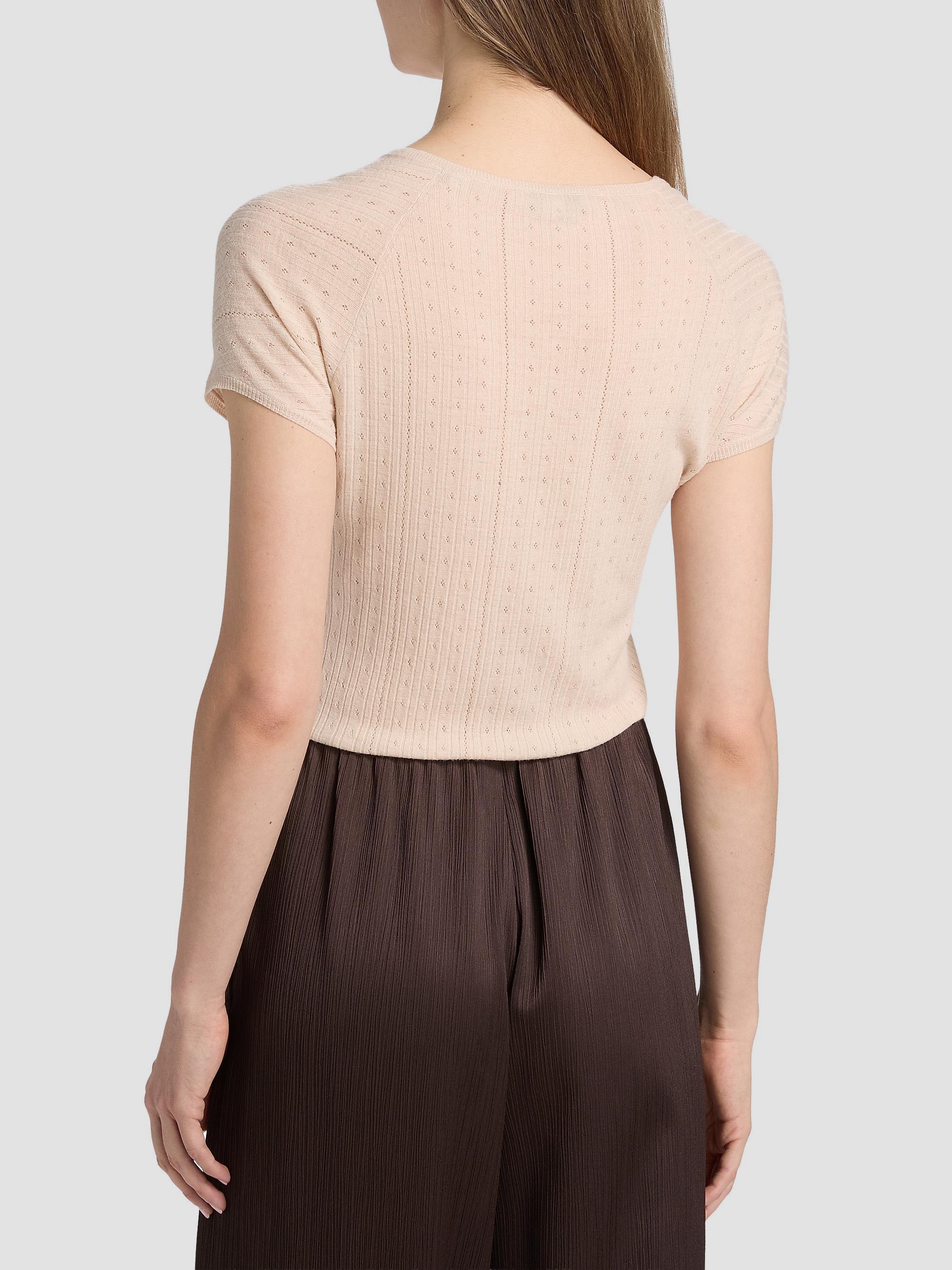 Vince Women's Pointelle Wool T-Shirt - Blush Cloud | Thumbnail 5