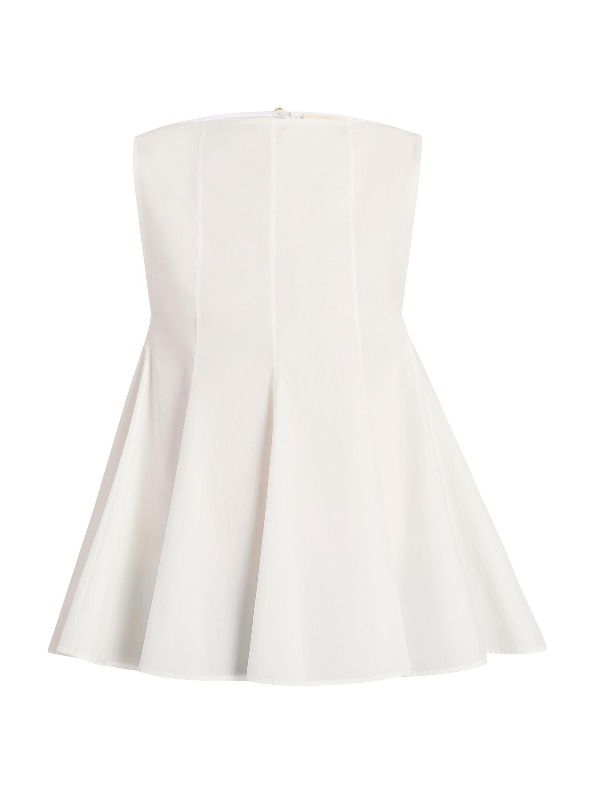 Khaite Women's Marita Cotton Peplum Top - Chalk