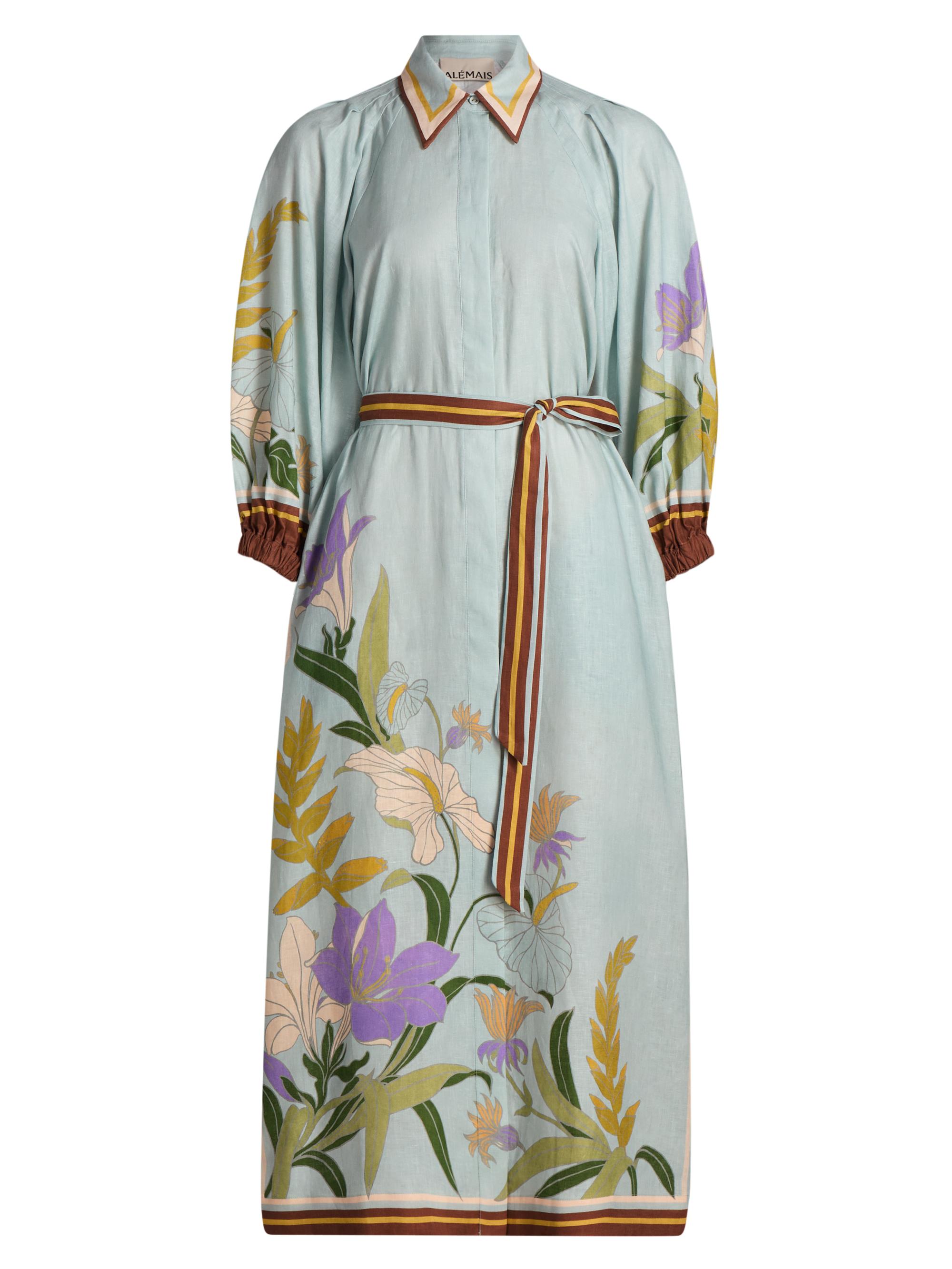 Alémais Women's Alfie Linen Midi-Shirtdress - Ice Blue - Women's Clothing