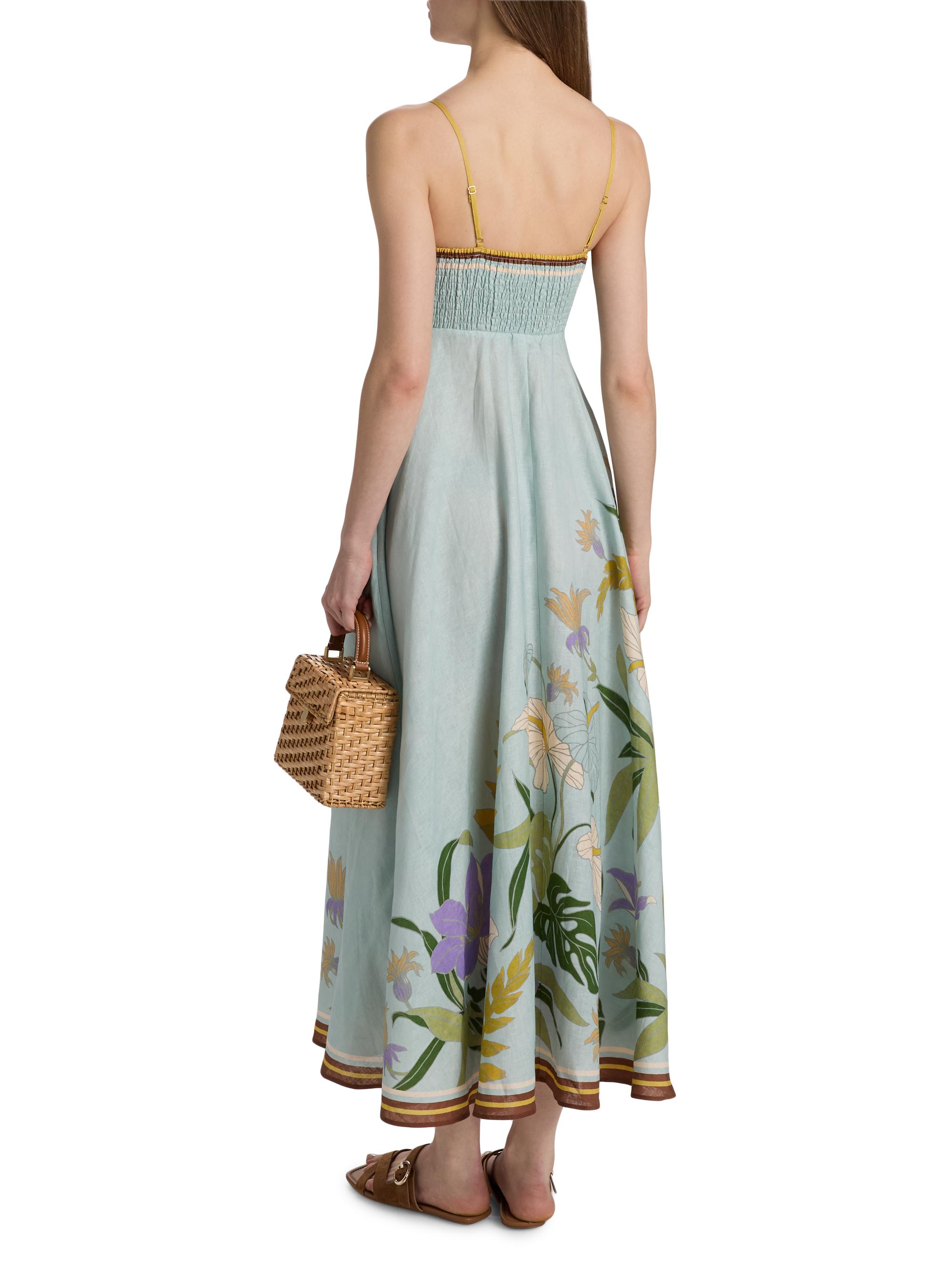 knee length dresses for ladies Alemais Women's Eden Flounce Midi Dress  Saint Bernard