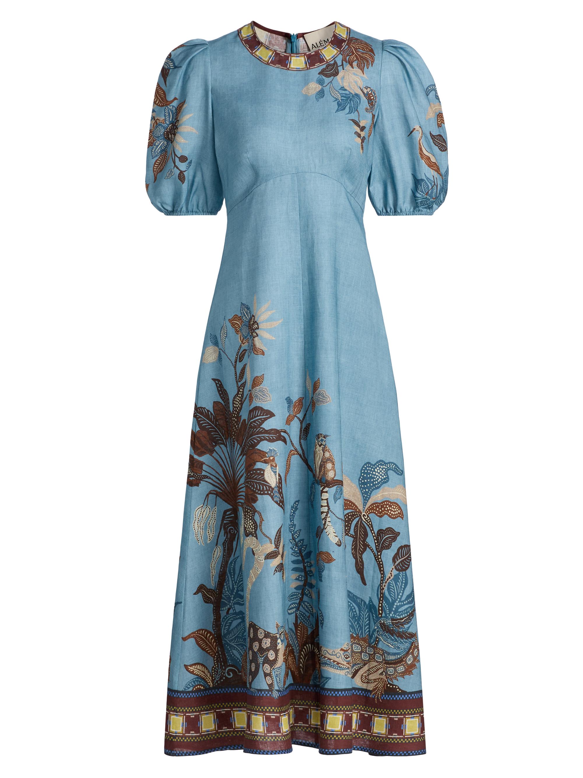 Alémais Women's Georgie Empire-Waist Linen Midi-Dress - Women's Clothing