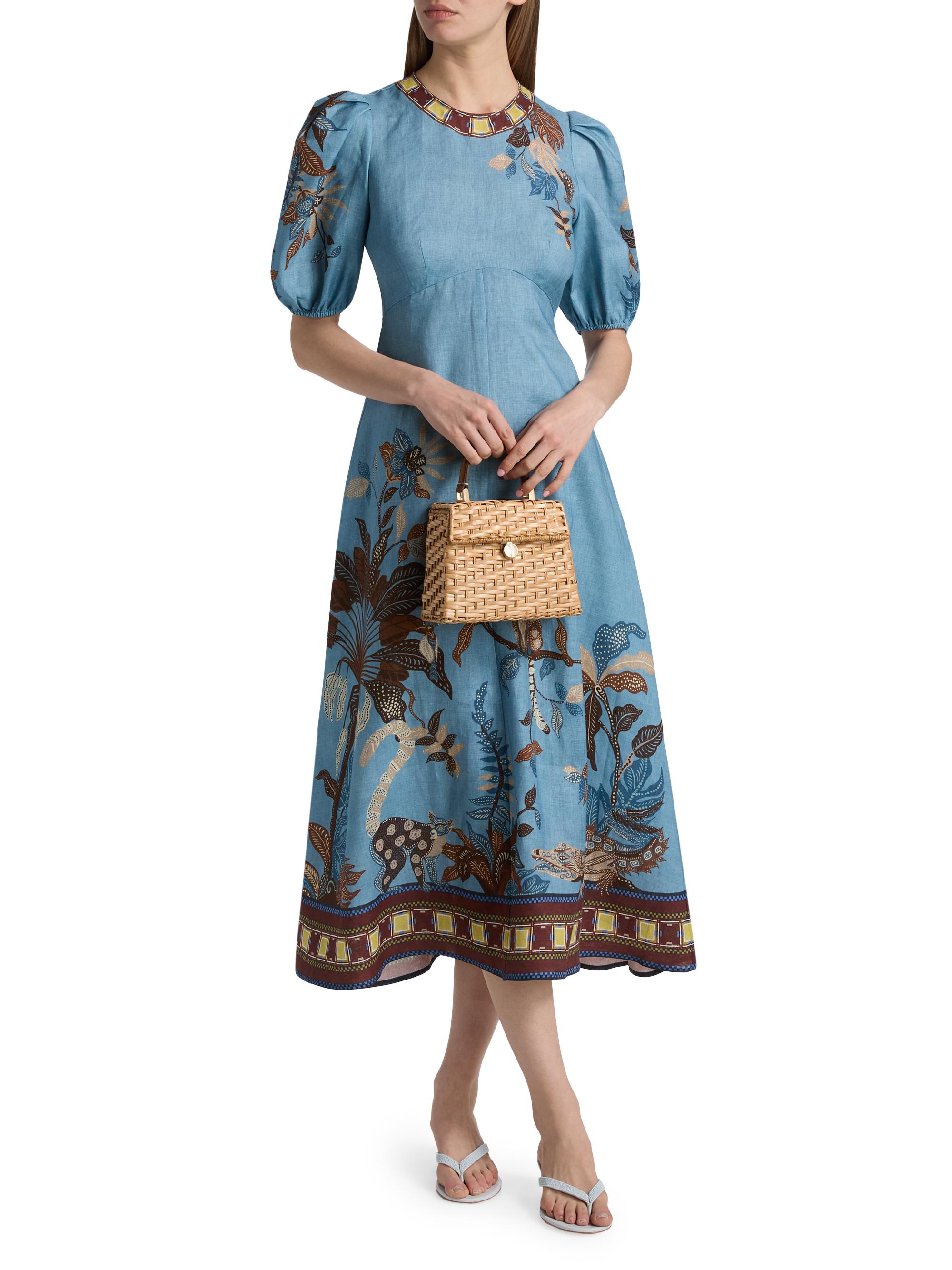 chinese dress ladies Empire Linen Broderie Dress-Rich Emerald Broderie main image 1