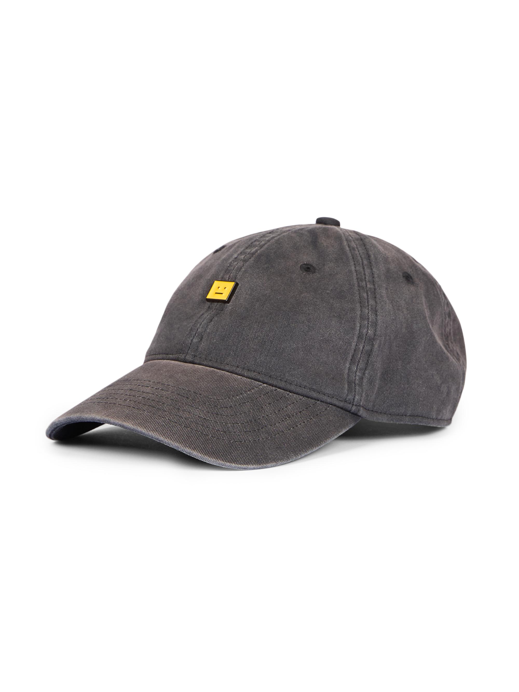 Acne Studios Men's Cunov Face Canvas Baseball Cap - Washed Black - Men's Accessories