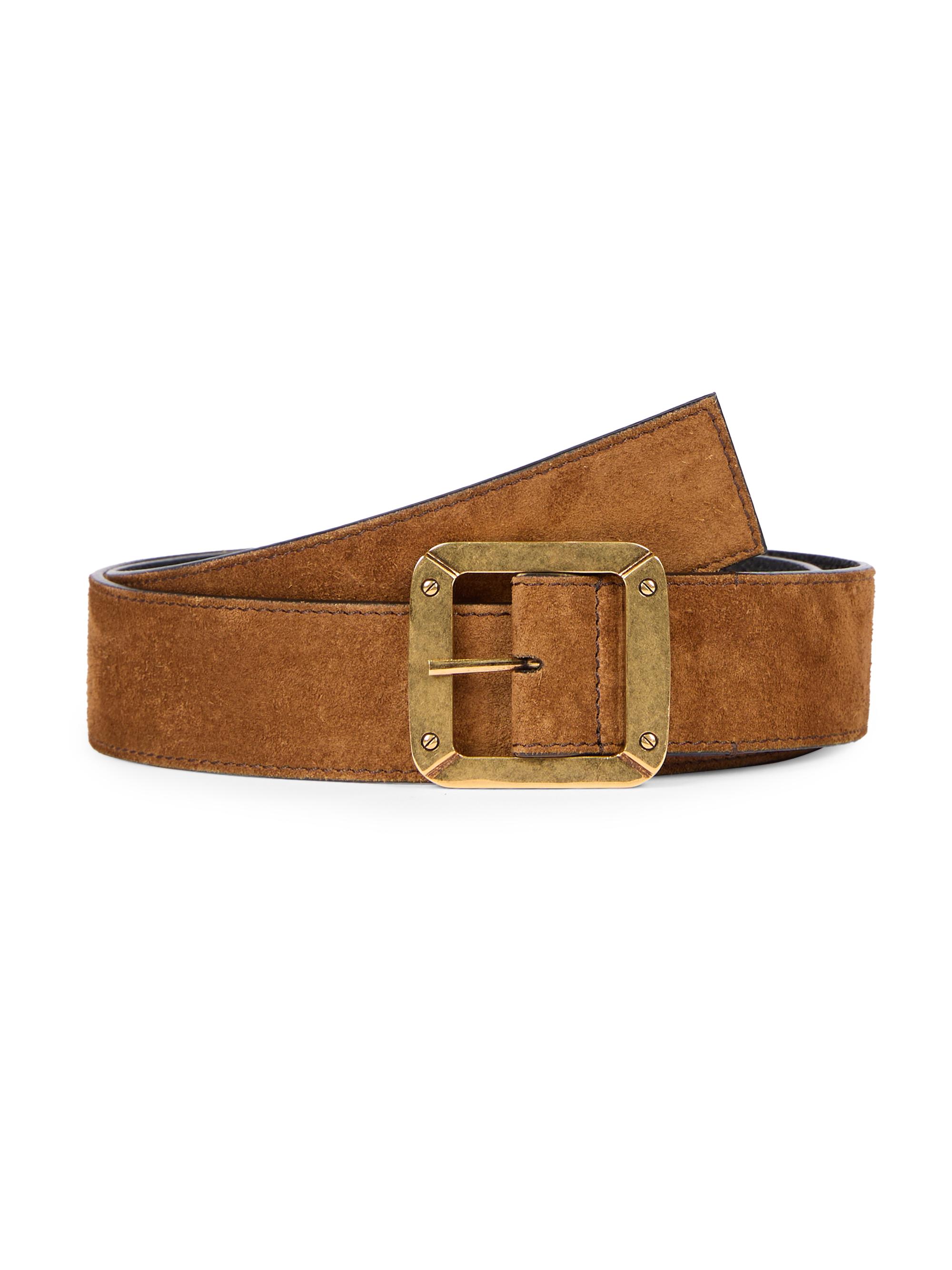 Acne Studios Men's Reversible Suede Belt - Cognac Brown Black - Men's Accessories
