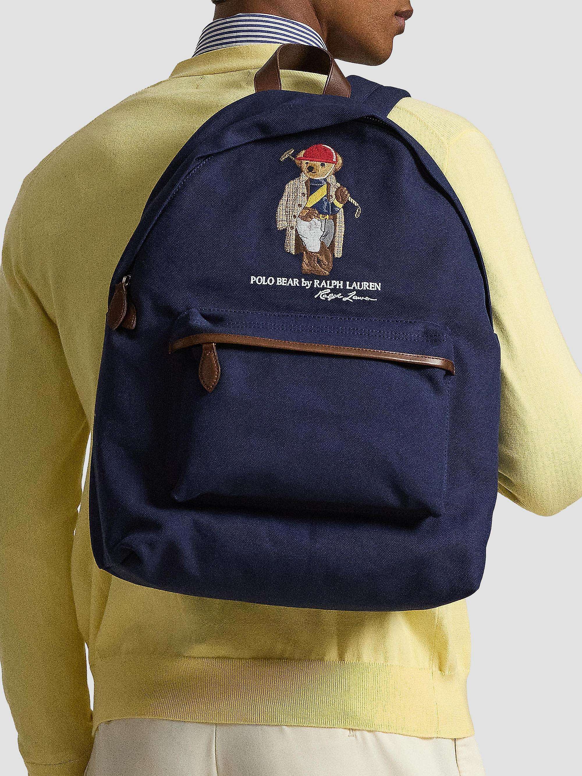 Polo Ralph Lauren Large Embroidered Polo Bear Cotton Canvas