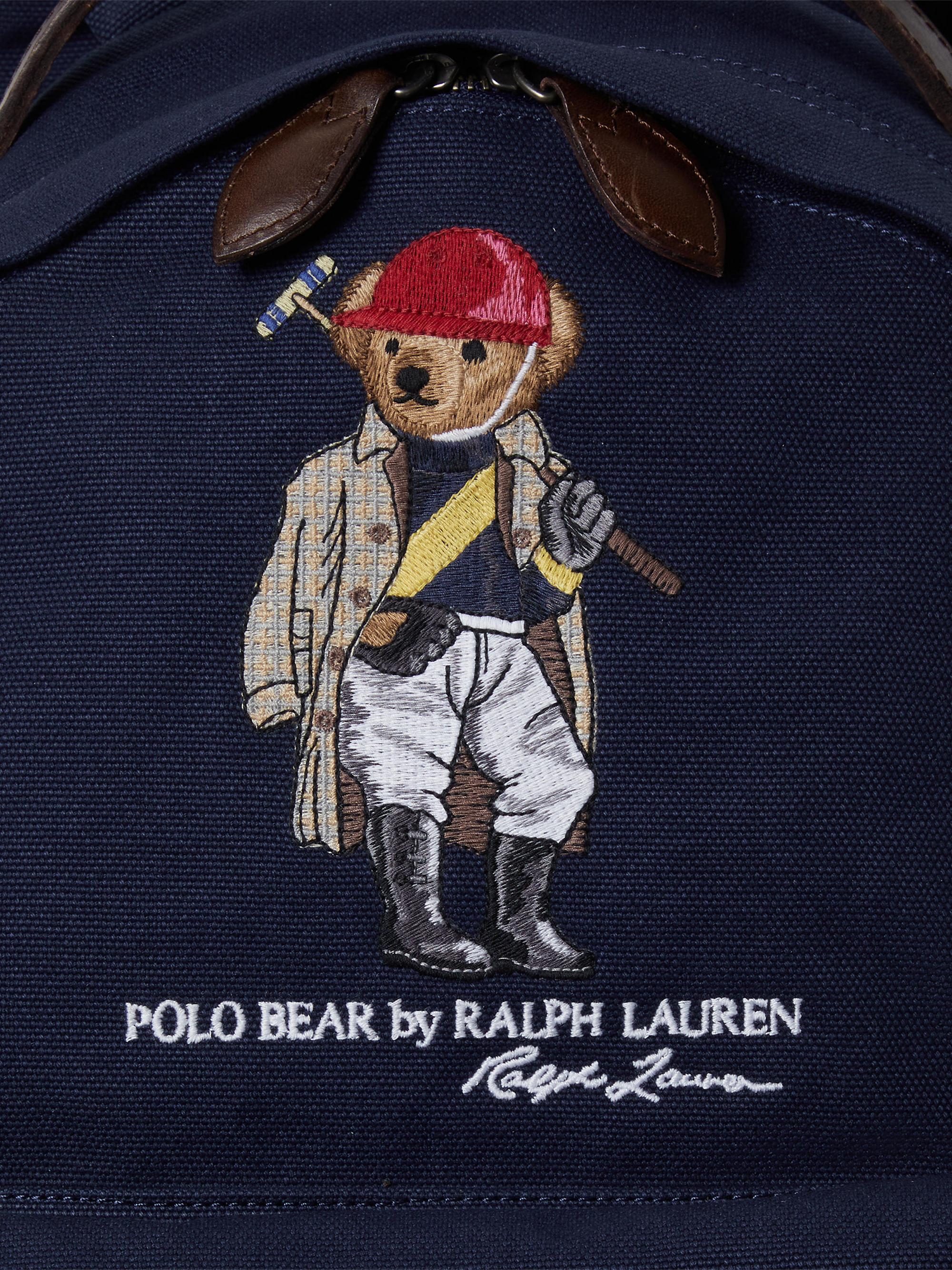 Polo Ralph Lauren Large Embroidered Polo Bear Cotton Canvas