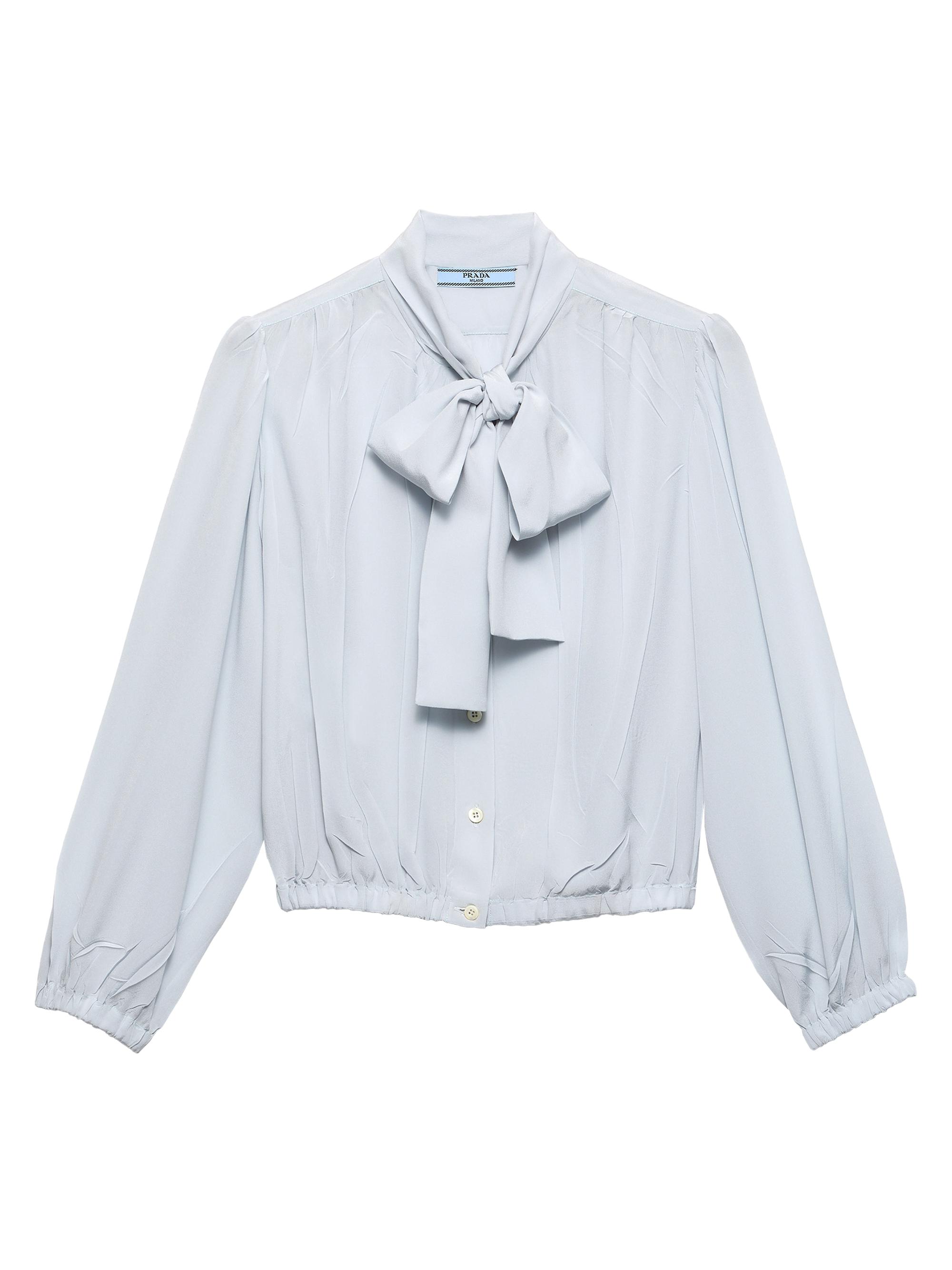 Prada Women's Crepe De Chine Shirt - Blue