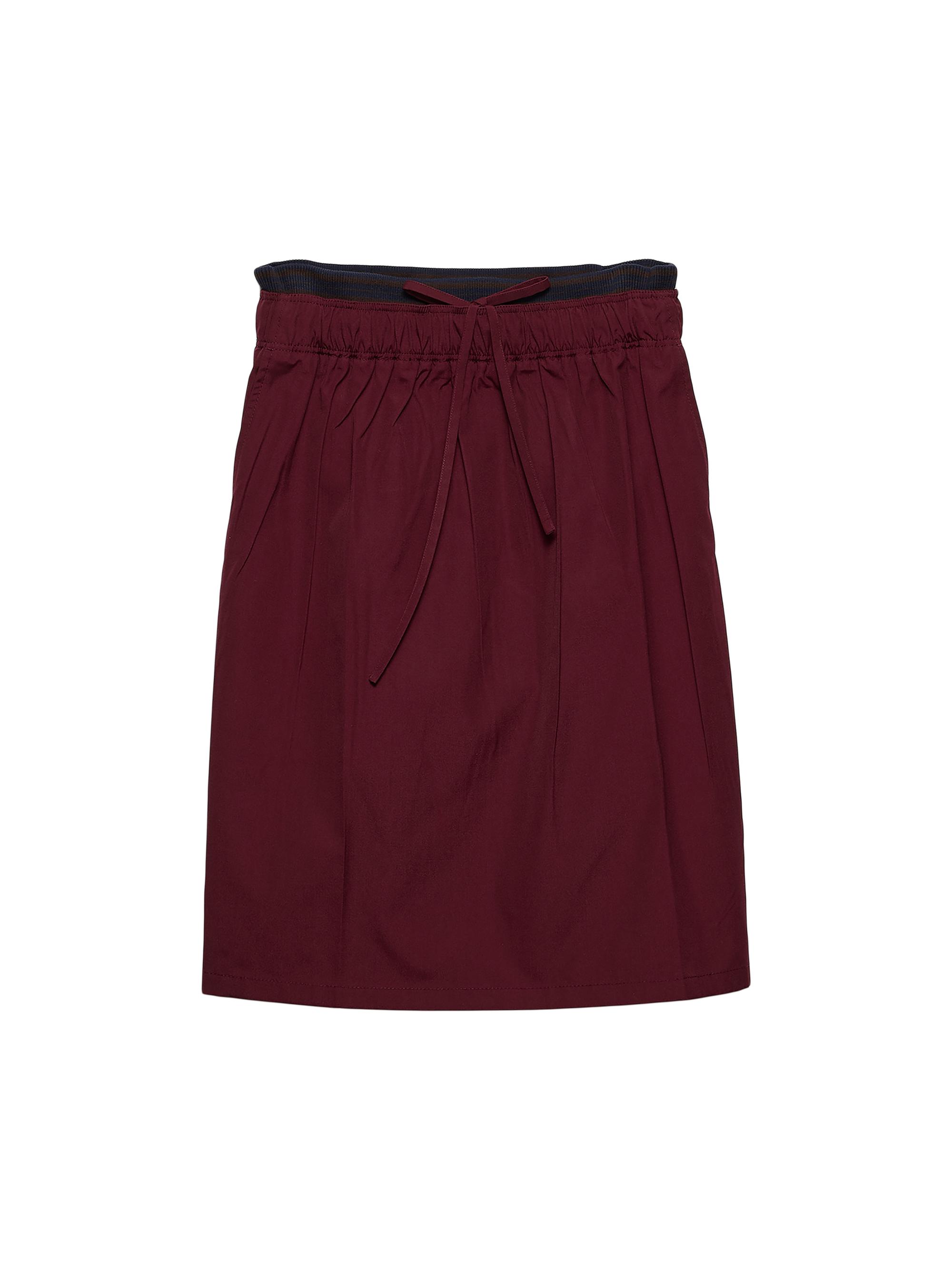 Prada Women's Poplin Skirt - Dark Red