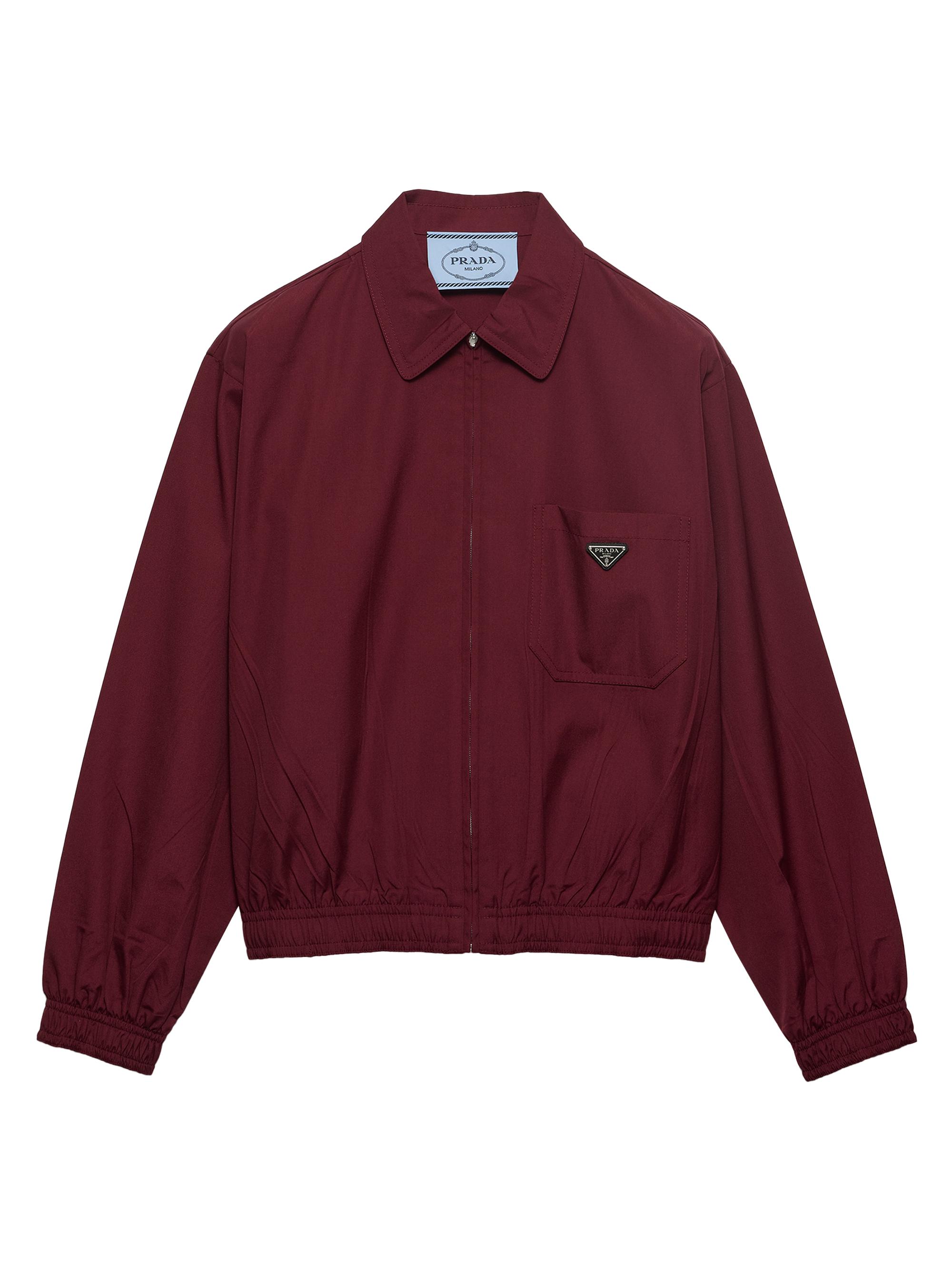Prada Women's Poplin Jacket - Dark Red