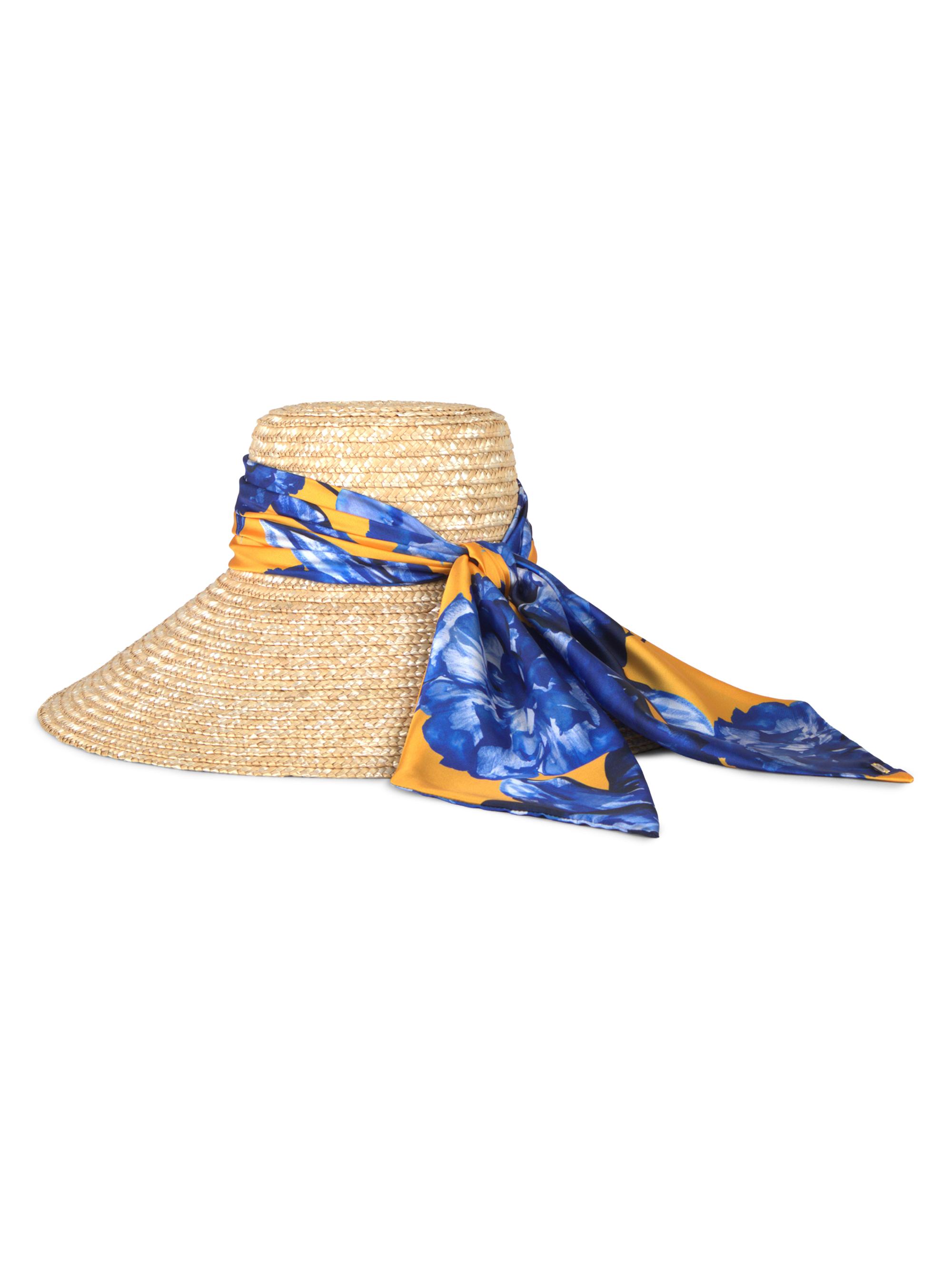 Eugenia Kim Women's Mirabel Scarf-Trim Straw Sun Hat - Natural - Women's Accessories