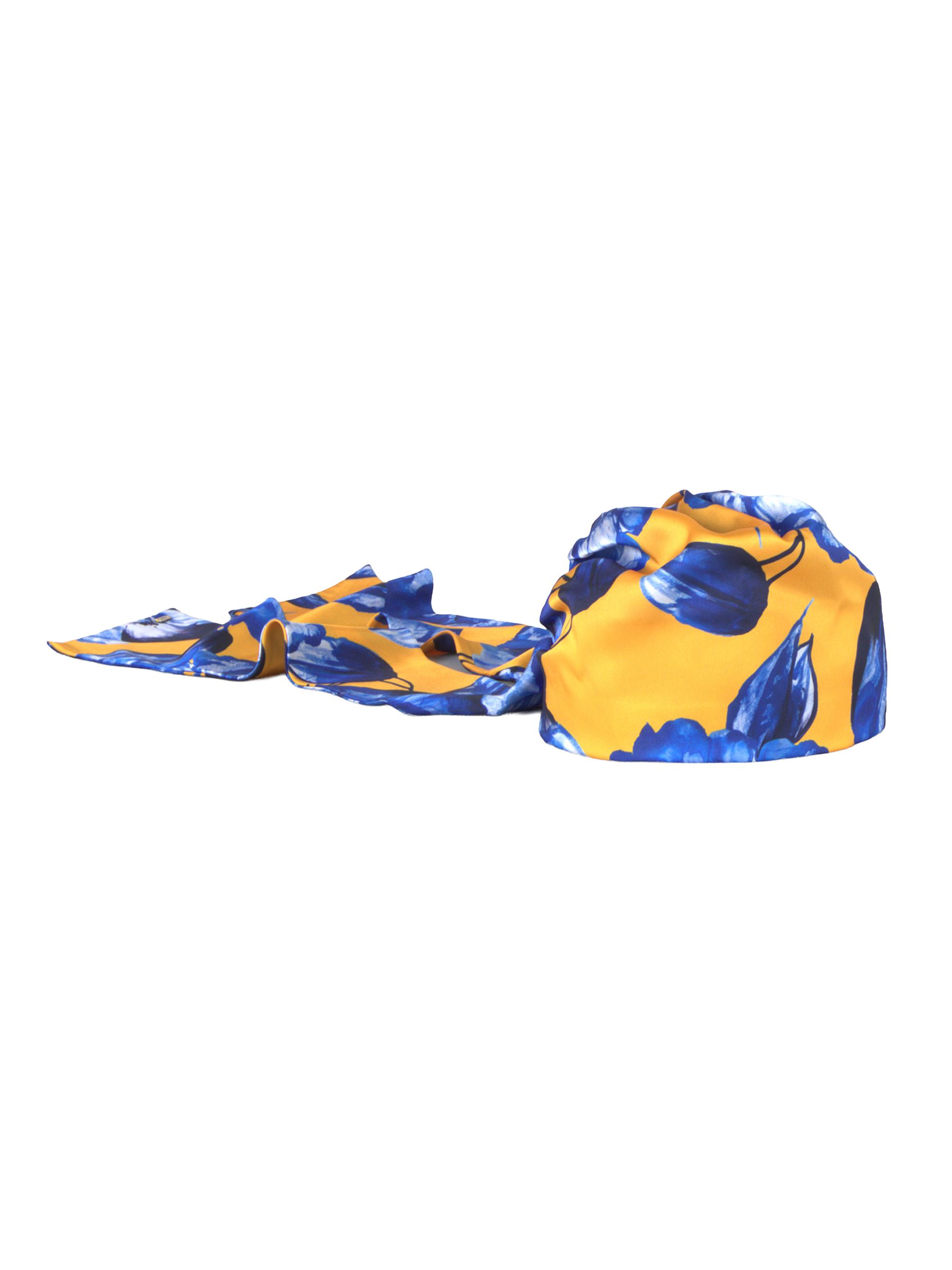 Eugenia Kim Women's Gigi Floral Satin Head Scarf - Papaya Cobalt
