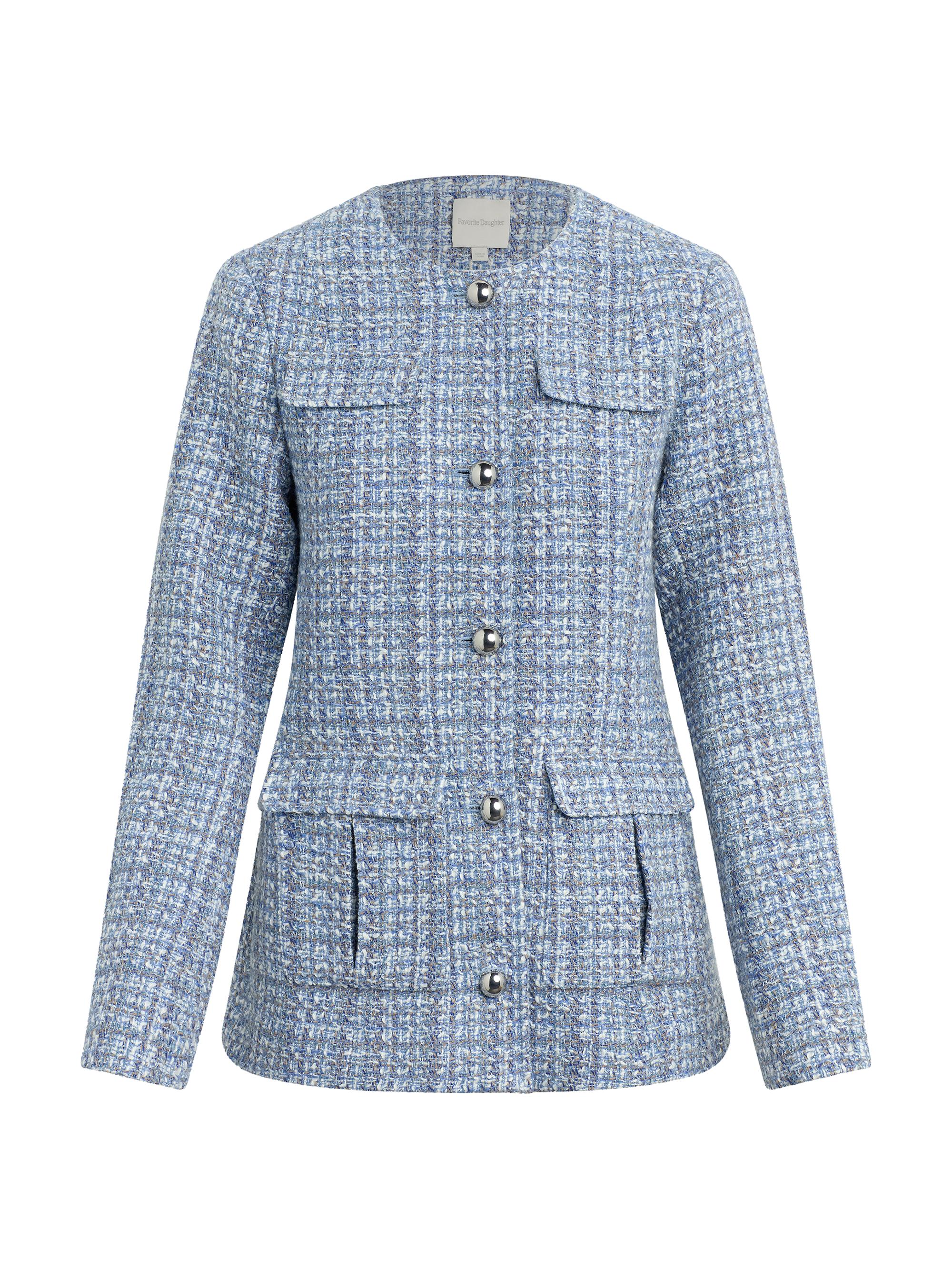 Favorite Daughter Women's The Spencer Tweed Jacket - Sky Blue Tweed