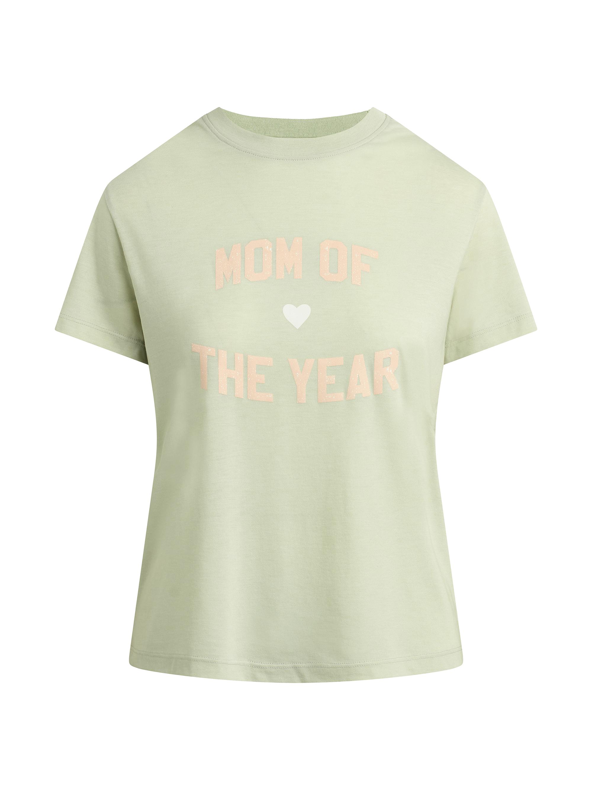 Favorite Daughter Women's Graphic Printed T-Shirt - Light Sage Pale Pink