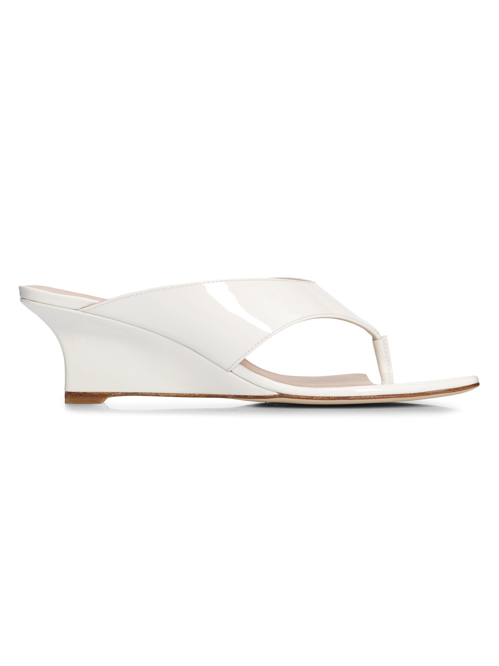 Stuart Weitzman Women's Vinnie 50MM Leather Sandals - Blanco | Thumbnail 7