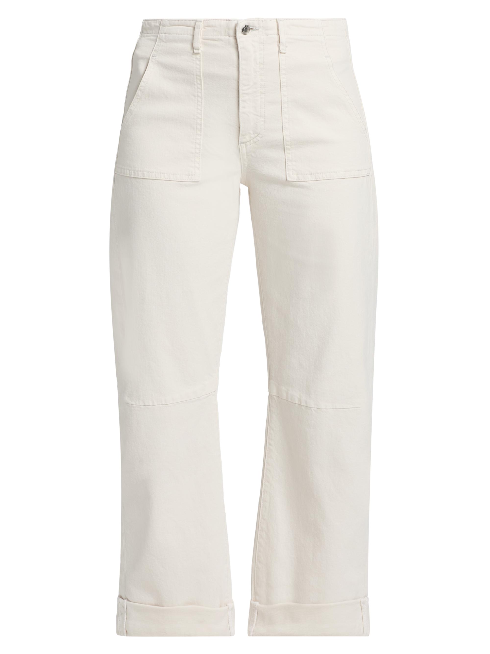 Le Jean Women's Utility Folded-Cuff Barrel-Leg Jeans - Bone