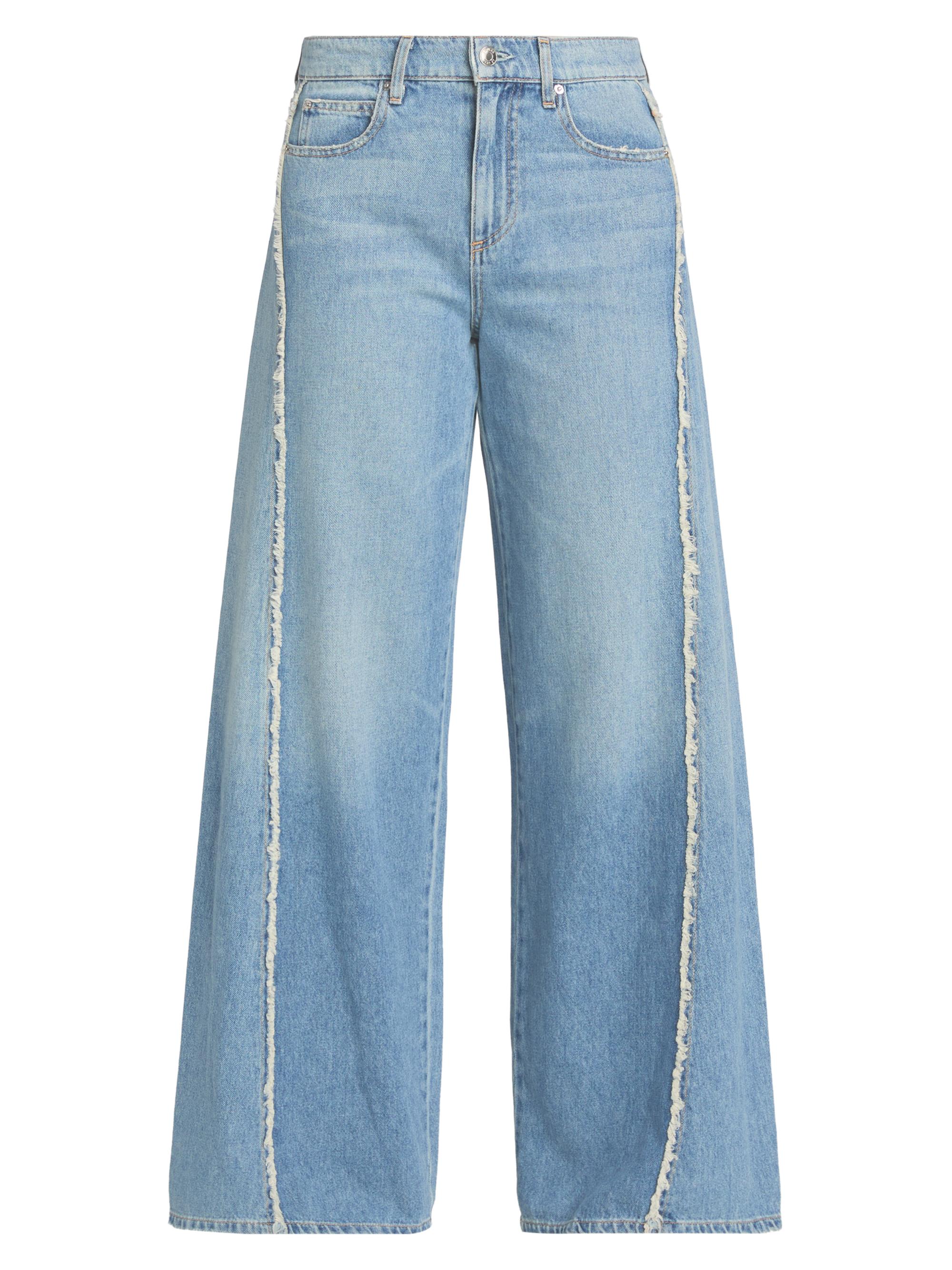 Le Jean Women's Joss Frayed-Seam Wide-Leg Jeans - Forget Me Not