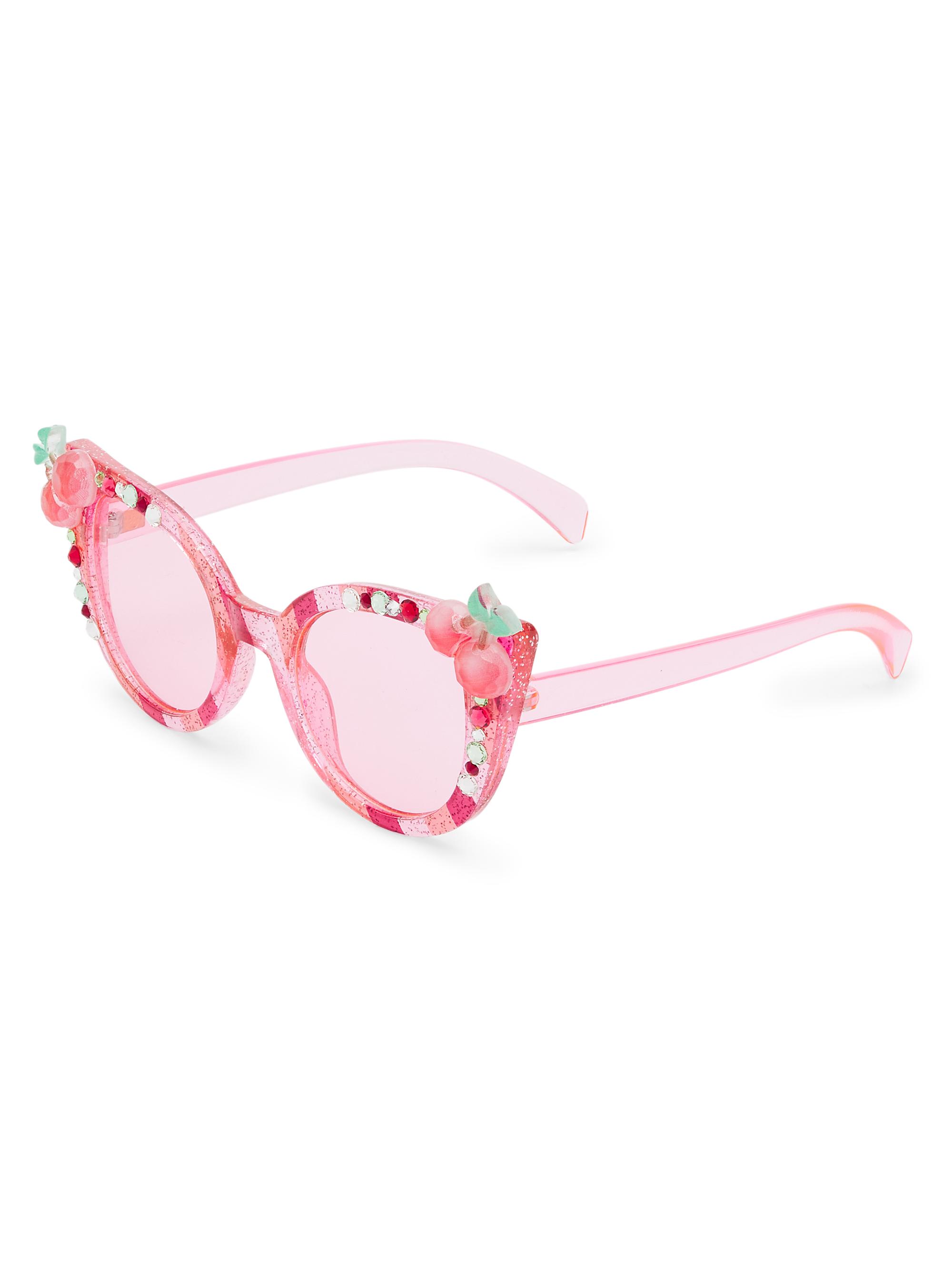 Bari Lynn Girl's Crystal Cherry Cat-Eye Sunglasses - Pink