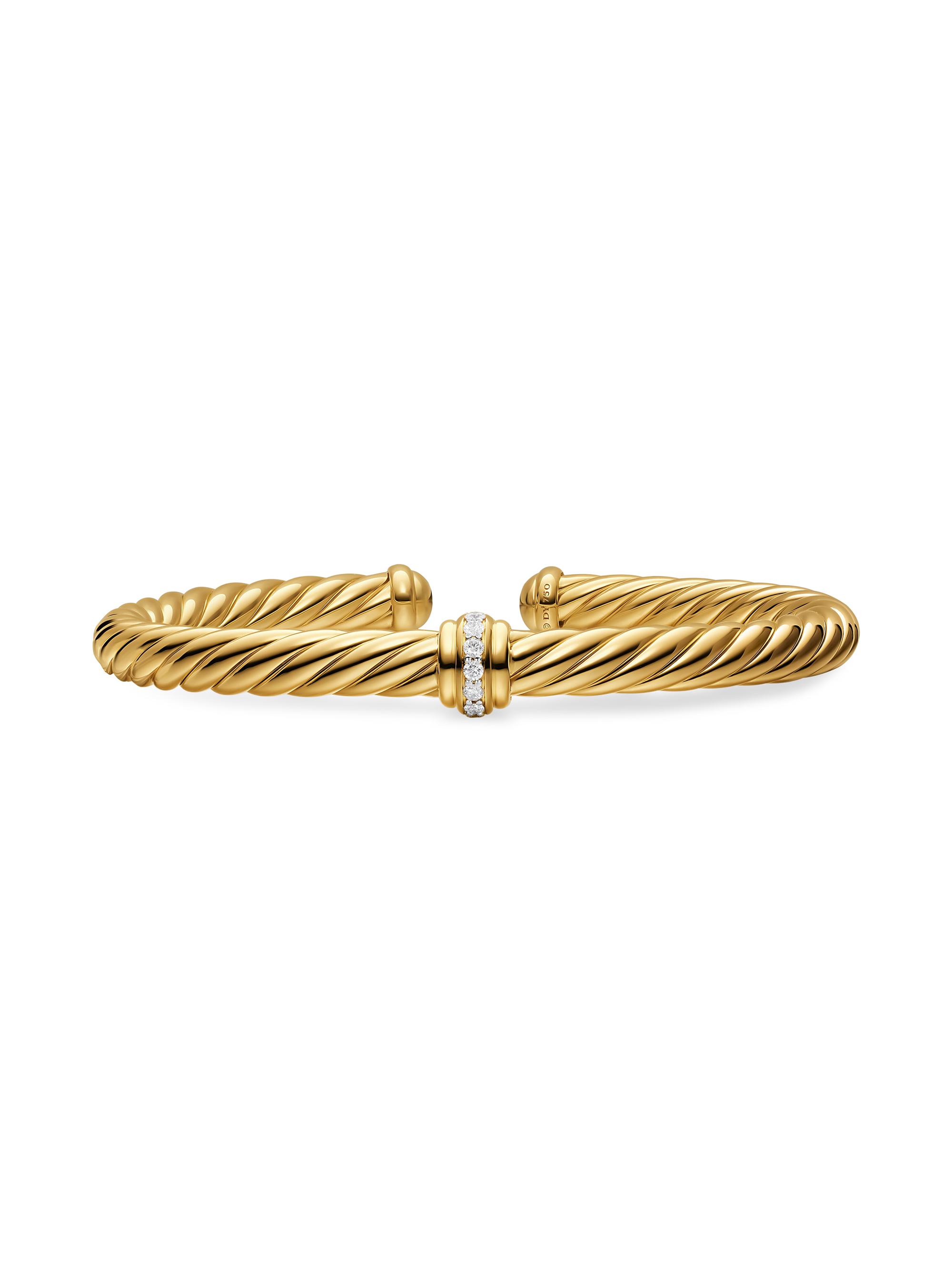 David Yurman Women's Cablespira Flex Center Station Bracelet in 18K Yellow Gold - Gold