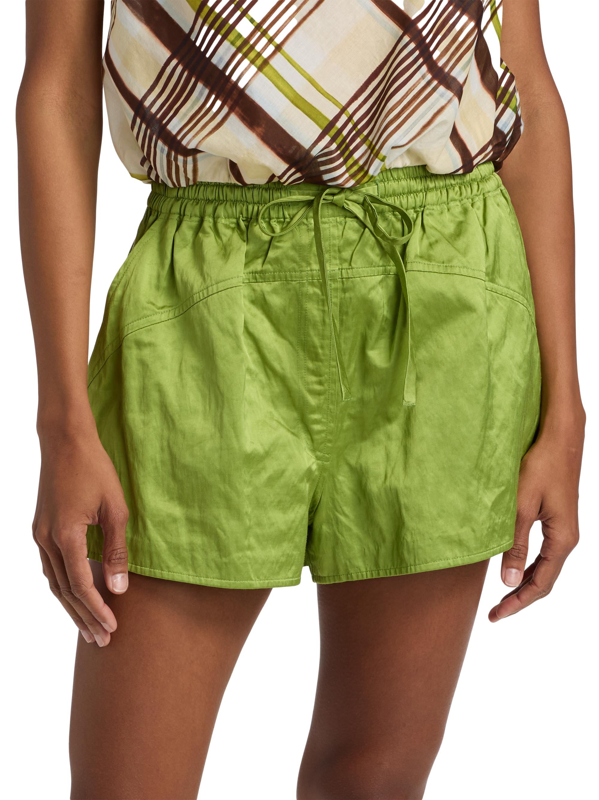 A.L.C. Women's Camden High-Rise Shorts - Meadow Green | Thumbnail 3
