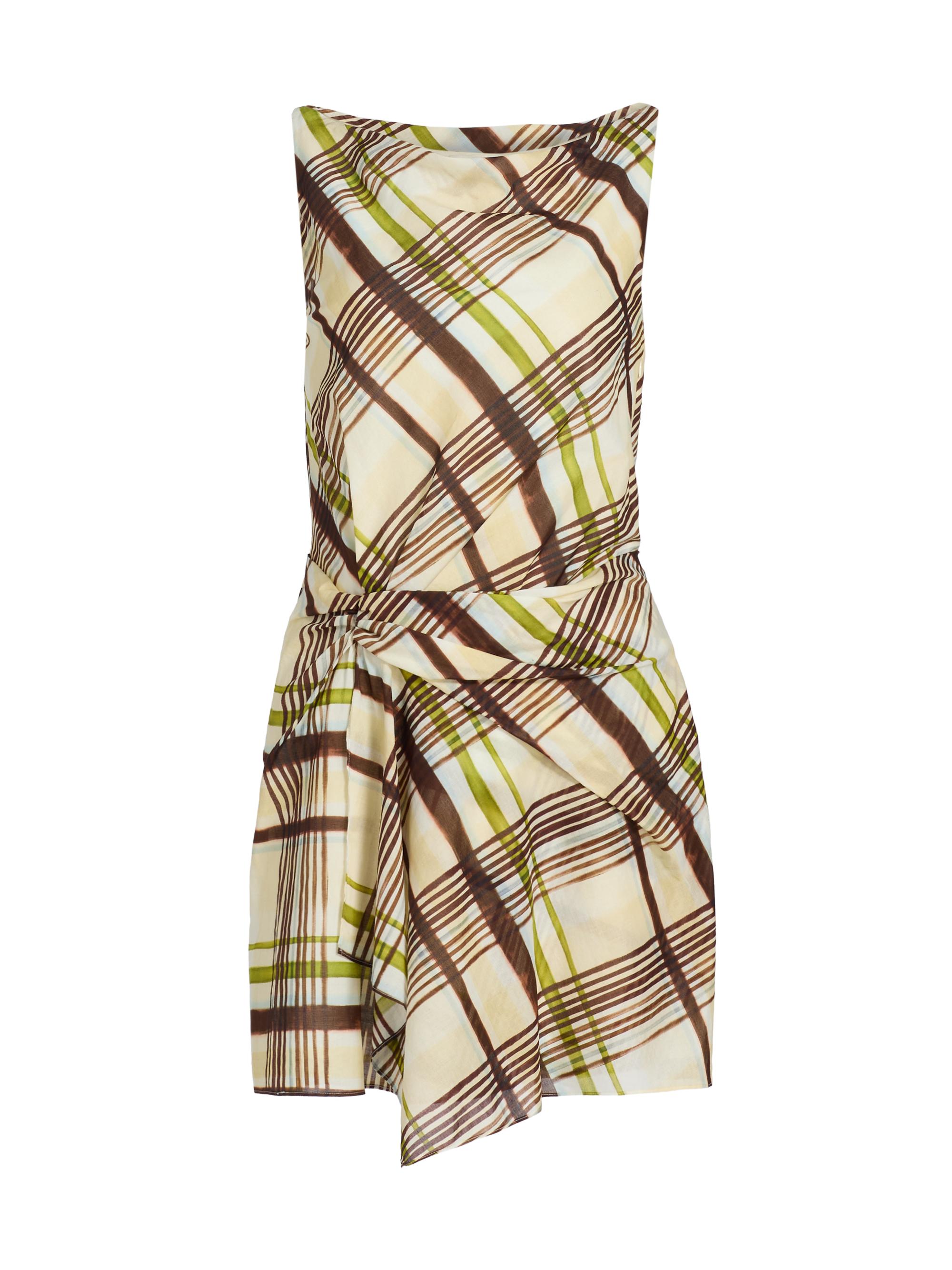 A.L.C. Women's Dea Plaid Gathered Cotton Minidress - Butter Ganache