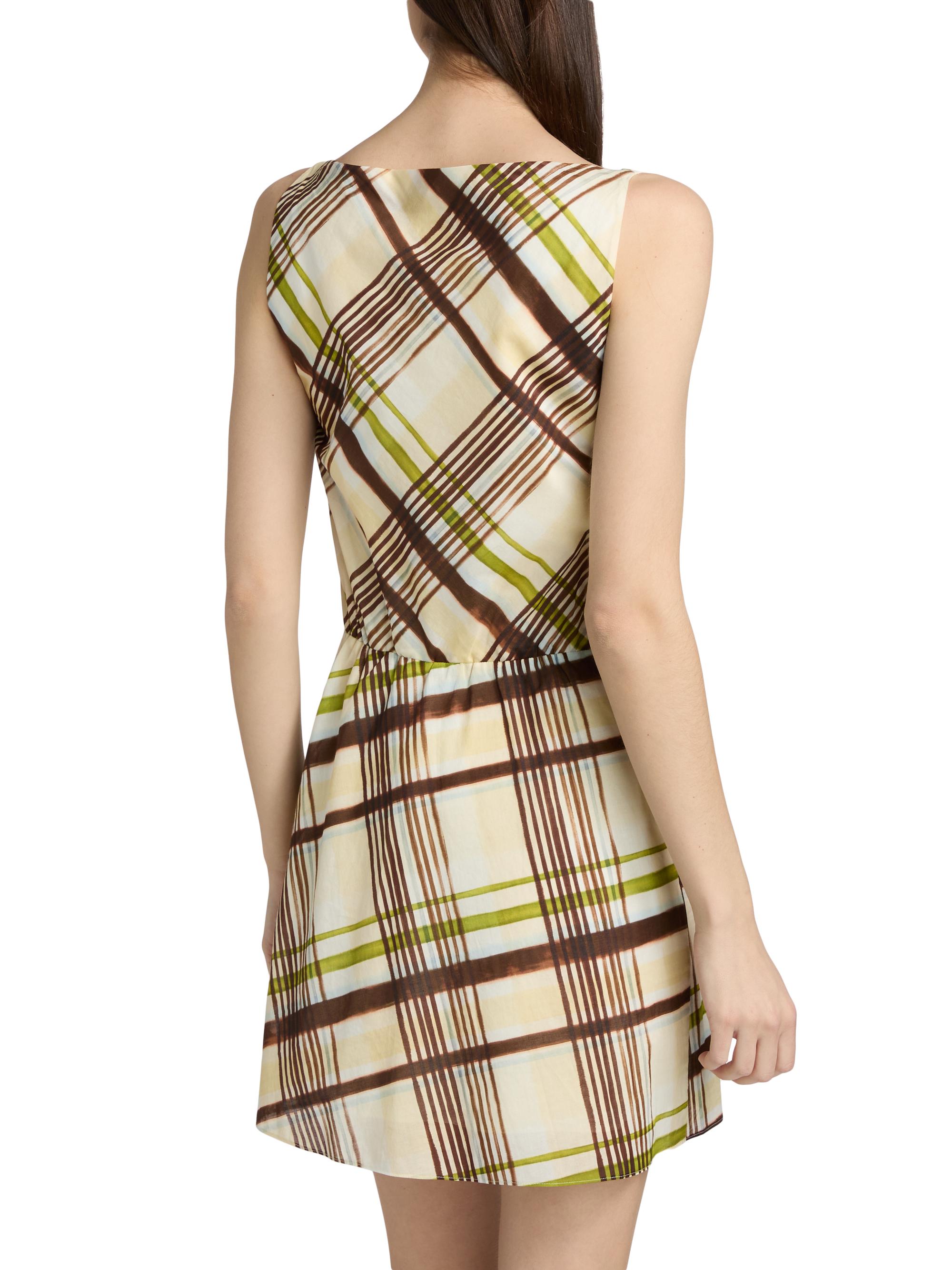 A.L.C. Women's Dea Plaid Gathered Cotton Minidress - Butter Ganache | Thumbnail 5
