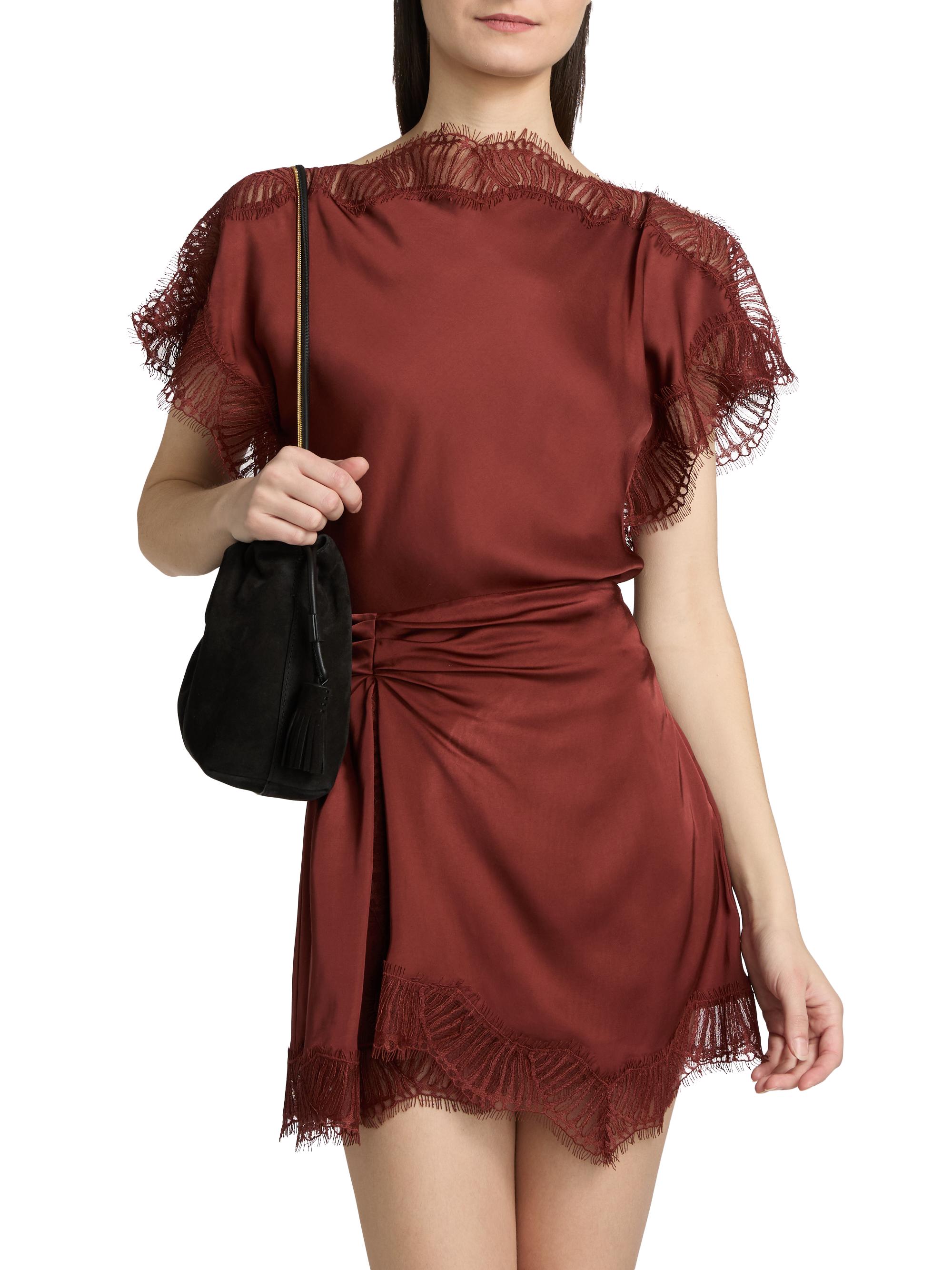 A.L.C. Women's Luna Lace-Trim Satin Top - Sandalwood | Thumbnail 3