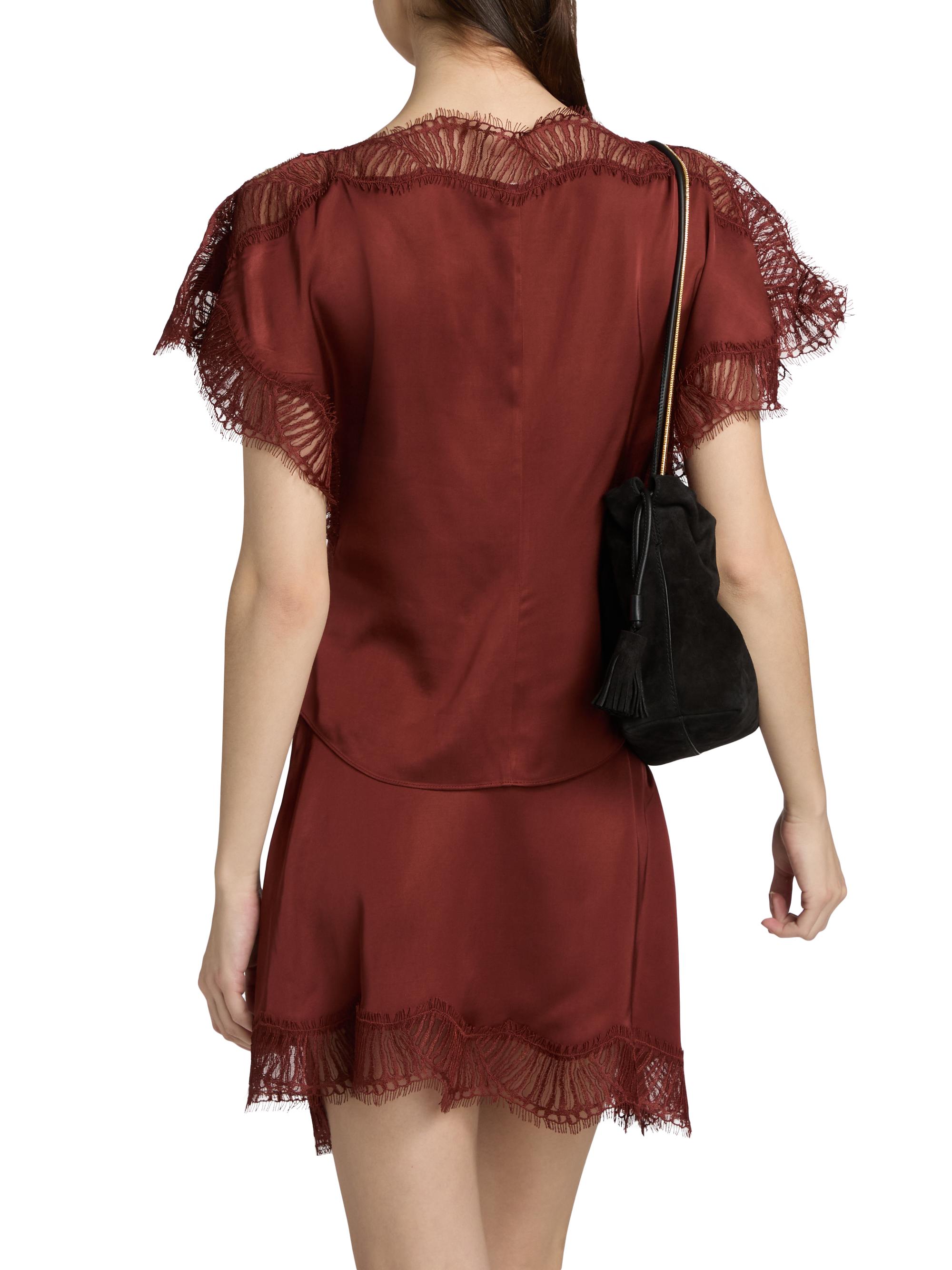 A.L.C. Women's Luna Lace-Trim Satin Top - Sandalwood | Thumbnail 5