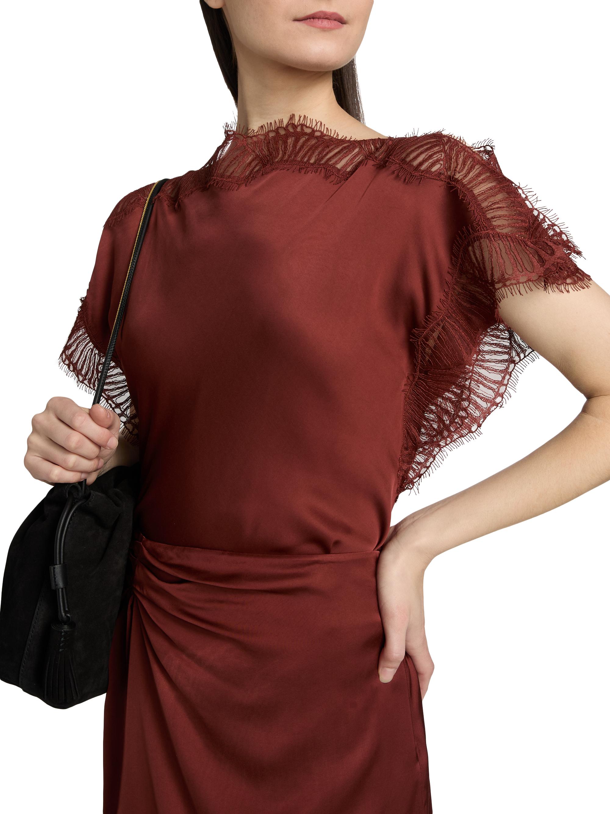 A.L.C. Women's Luna Lace-Trim Satin Top - Sandalwood | Thumbnail 6