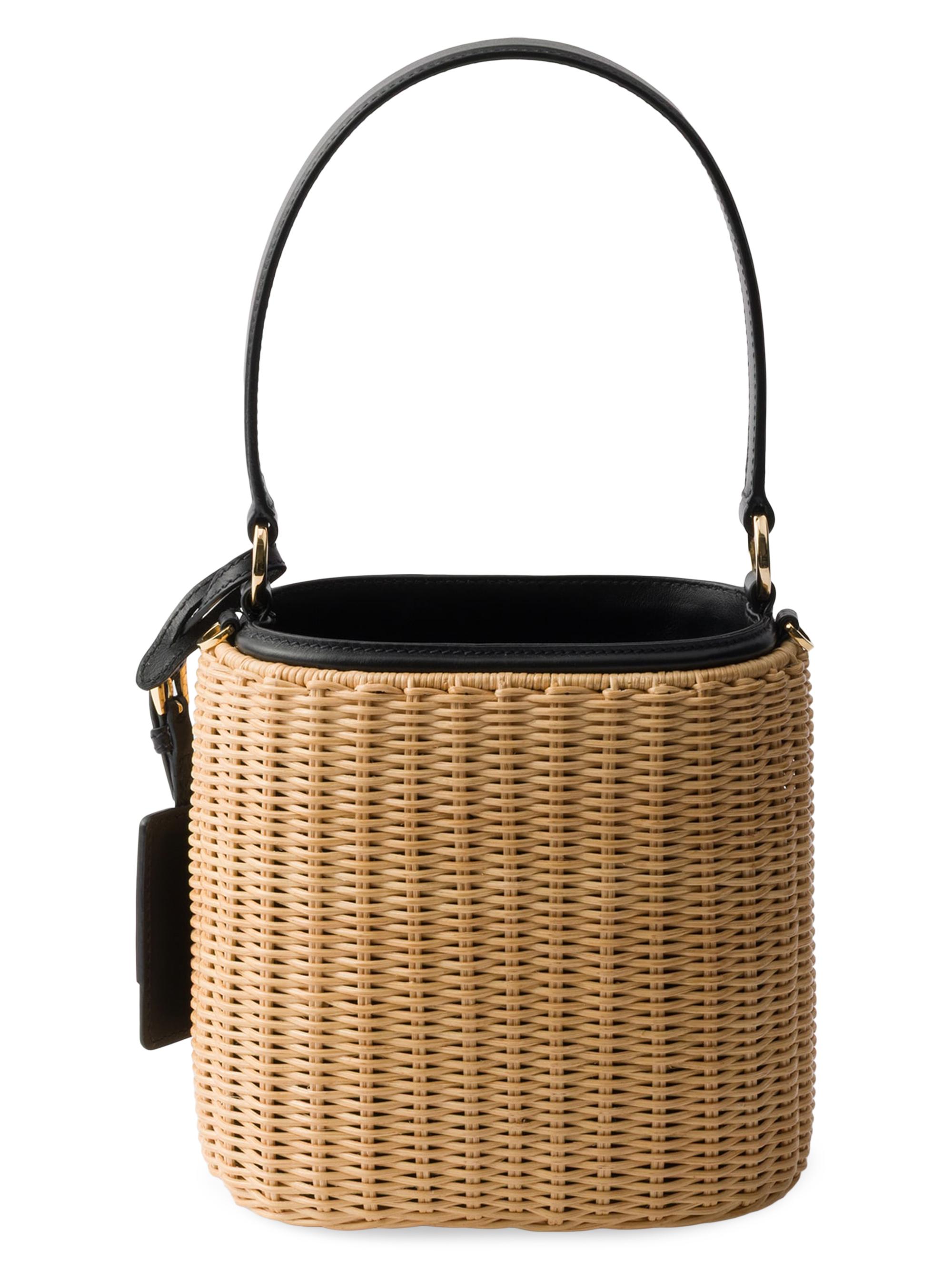 Prada Wicker and Leather Bucket Bag | Saks Fifth Avenue