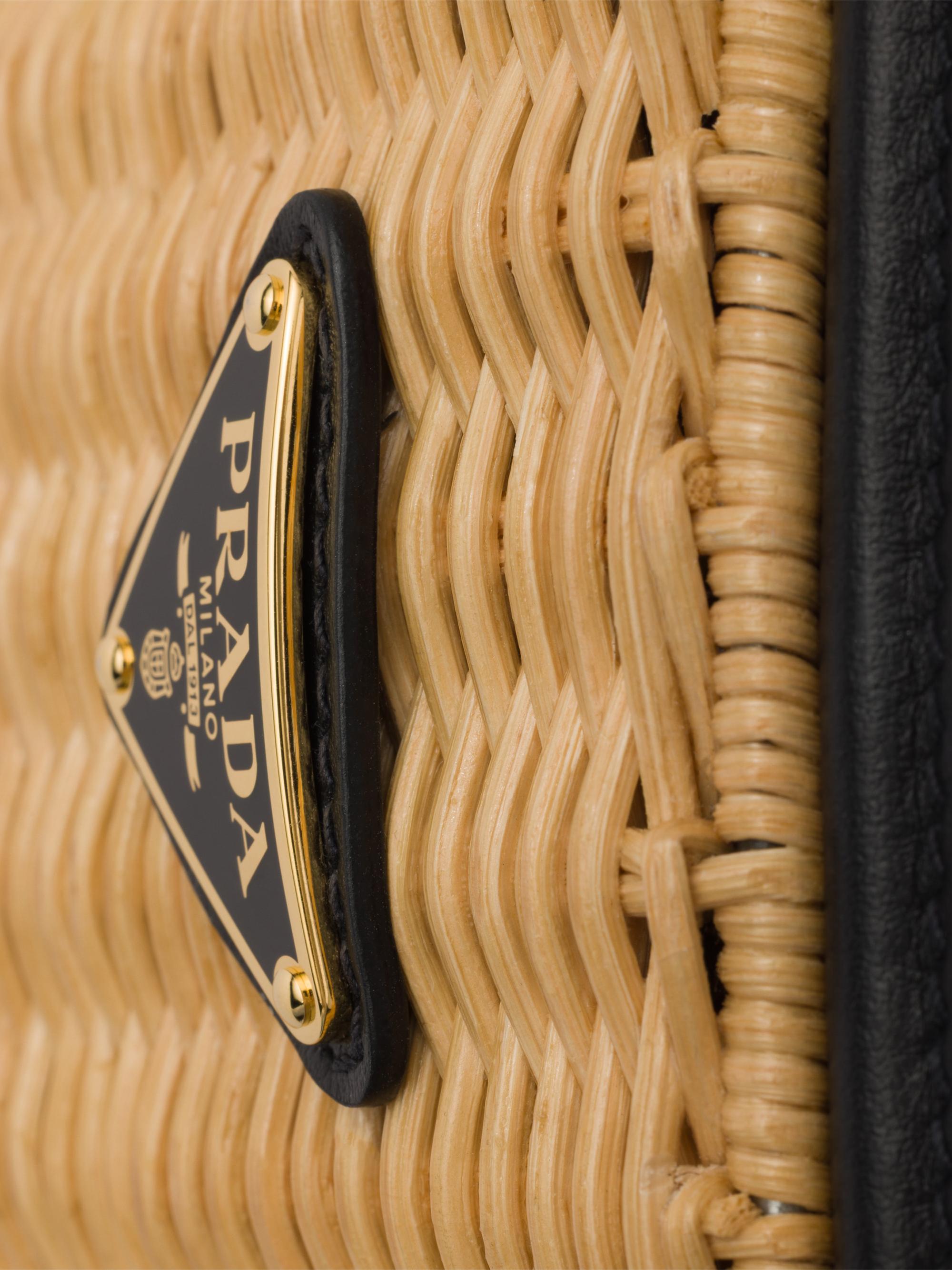Prada Wicker and Leather Bucket Bag | Saks Fifth Avenue