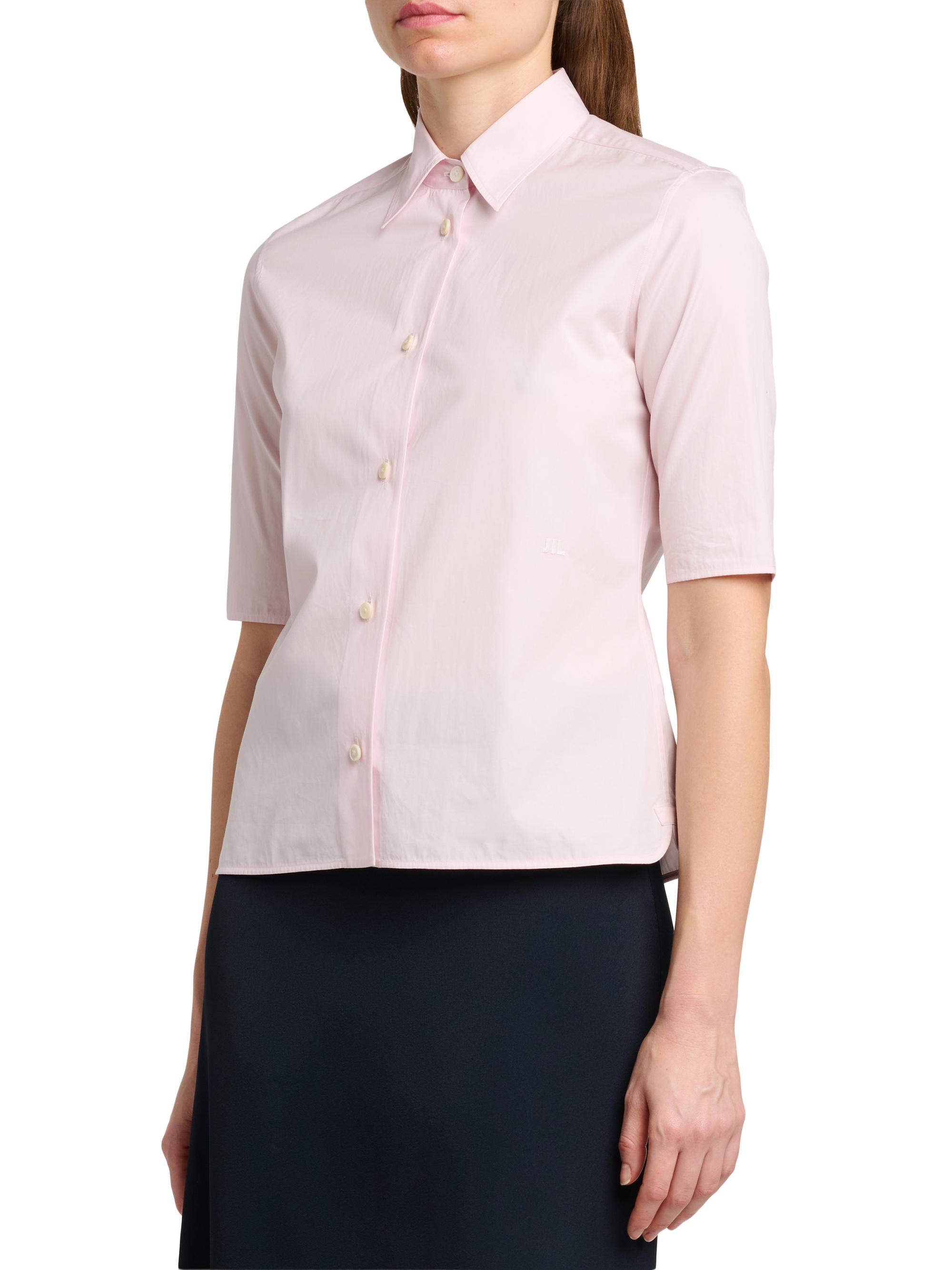 Jil Sander Women's Cotton Poplin Short-Sleeve Shirt - Rose | Thumbnail 4