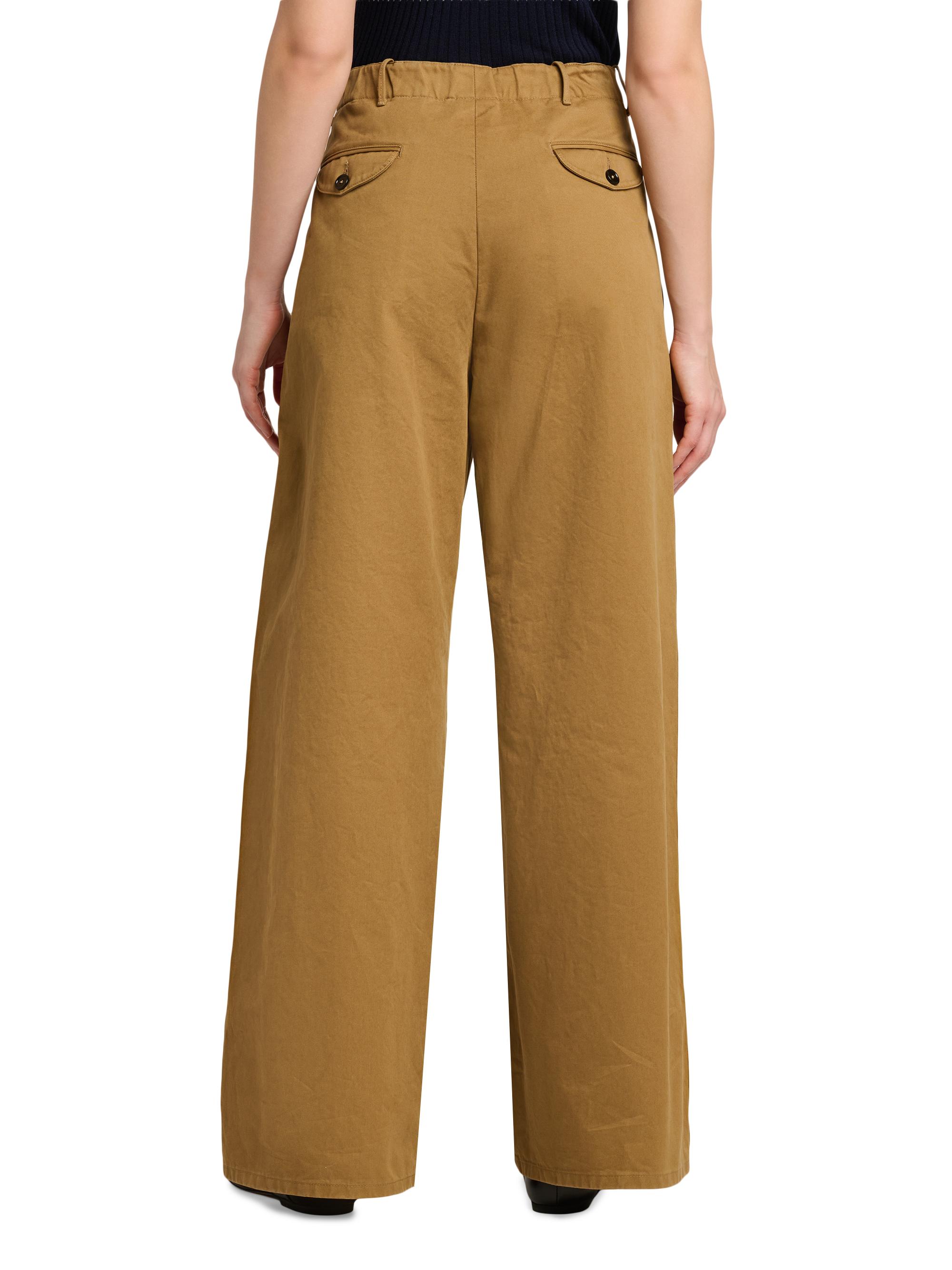 Jil Sander Women's Cotton Crease-Front Wide-Leg Trousers - Meadow | Thumbnail 5