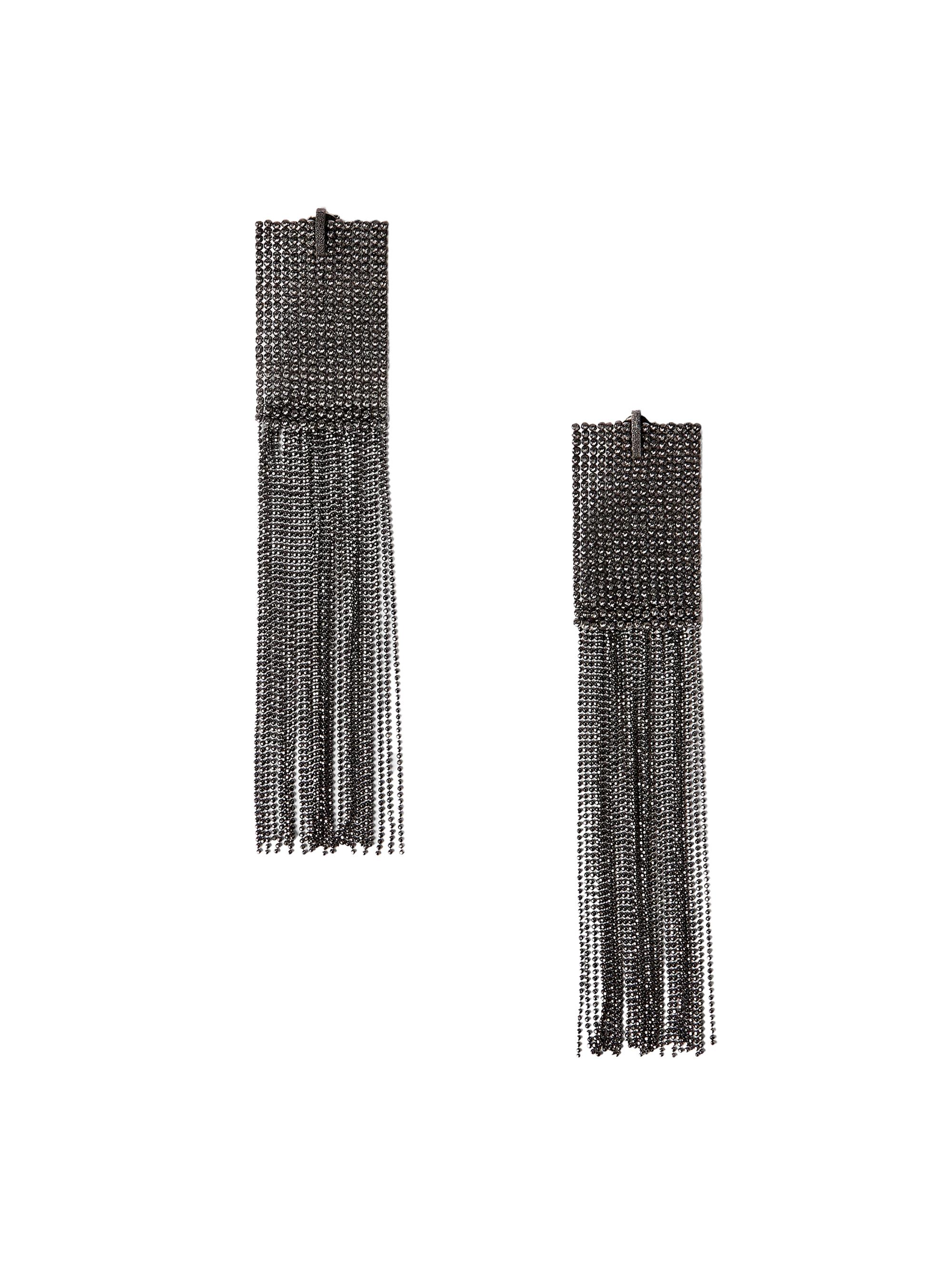 Brunello Cucinelli Women's Frayed Earrings in Sterling Silver - Lignite