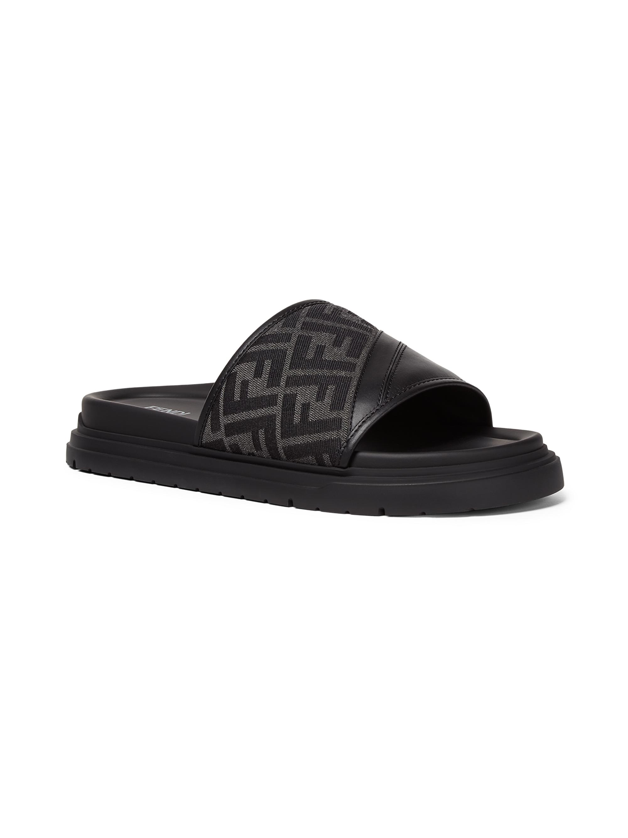 fendi サボ サンダル ハラコ 38 Fendi FF Jacquard Diagonal Slide Sandals | Saks Fifth Avenue