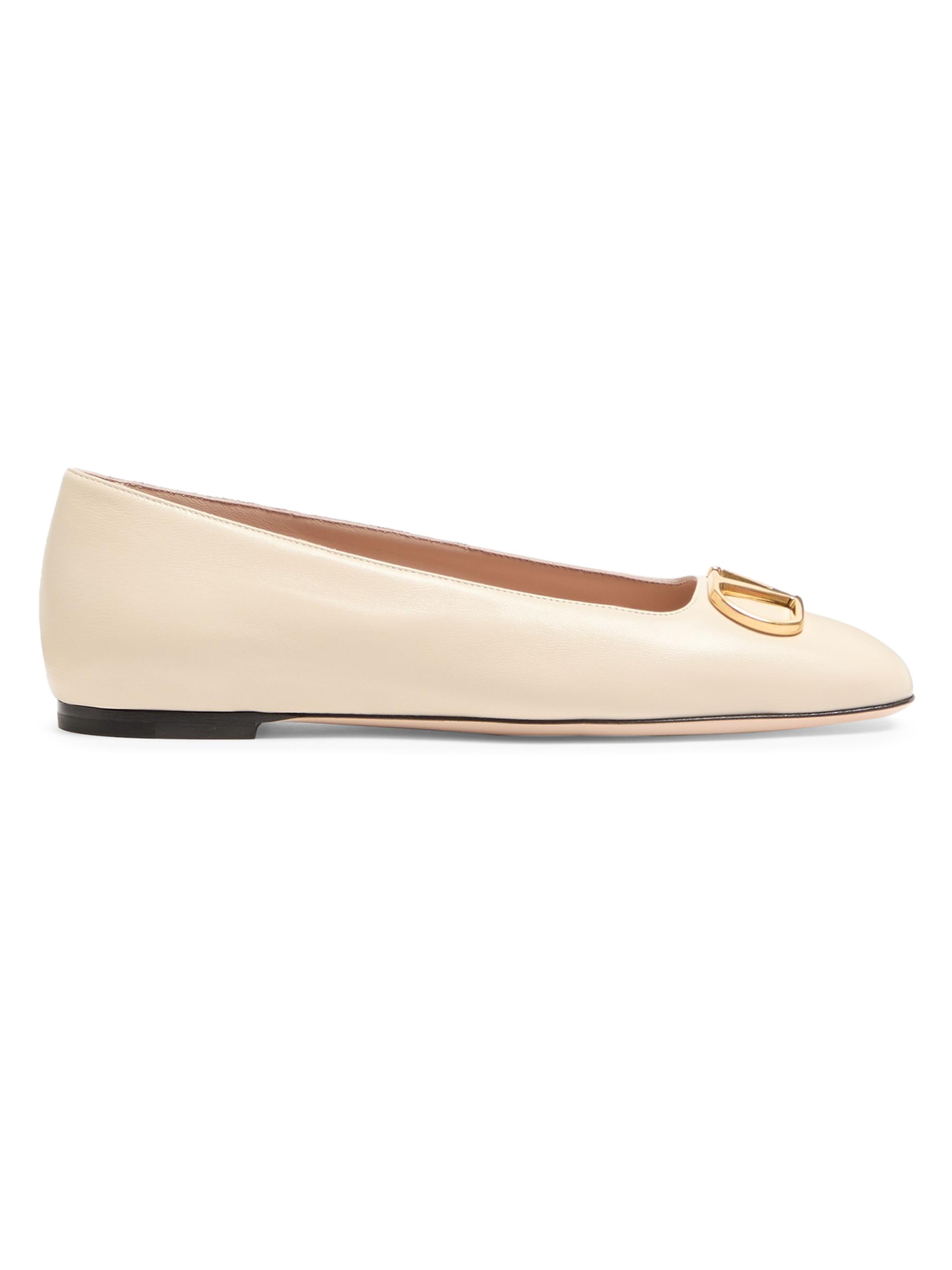 Valentino Garavani Women's VLogo Signature Ballerinas in Nappa - Butter