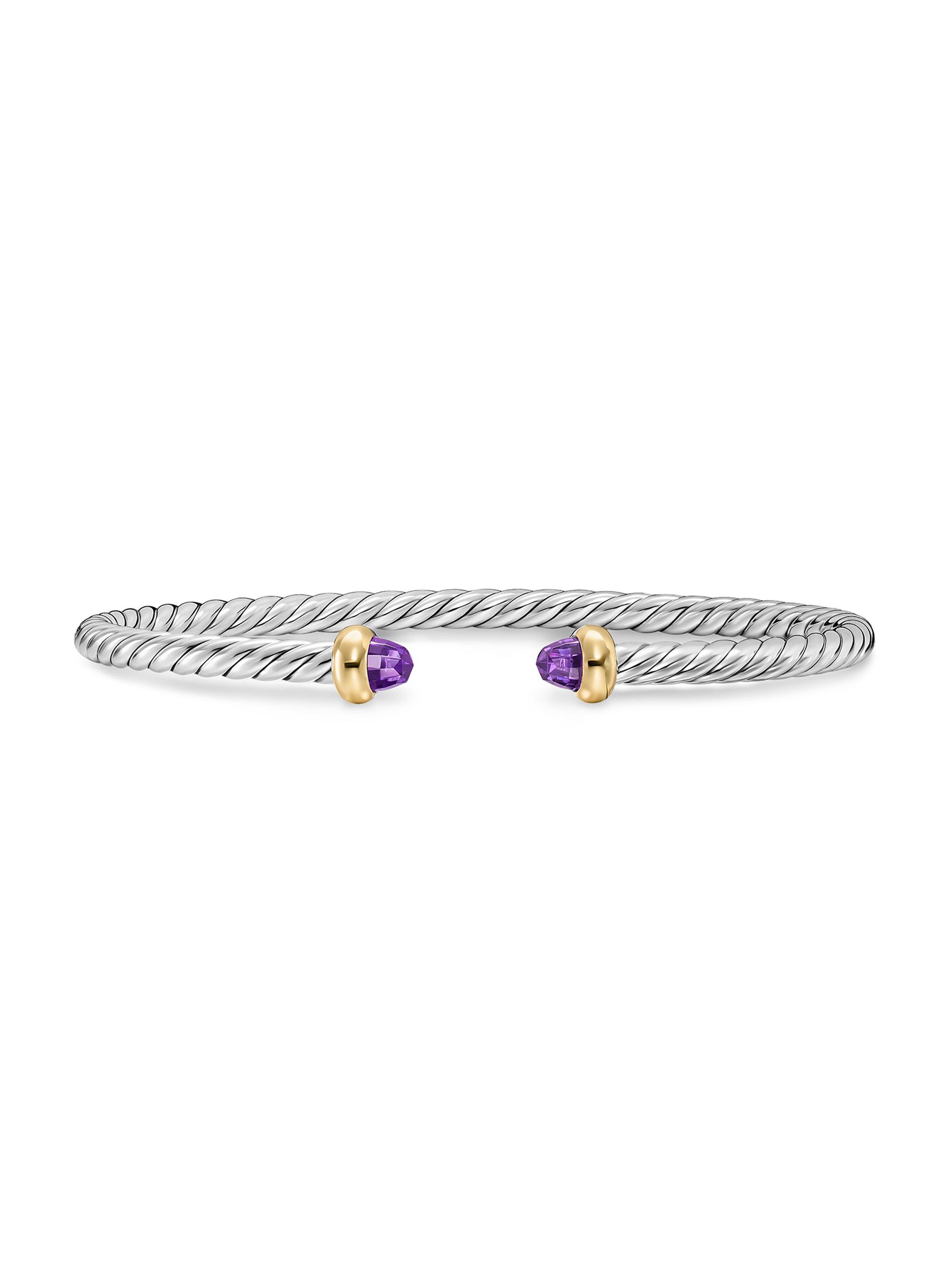 David Yurman Women's Micro Cable Flex Teen Bracelet in Sterling Silver - Amethyst