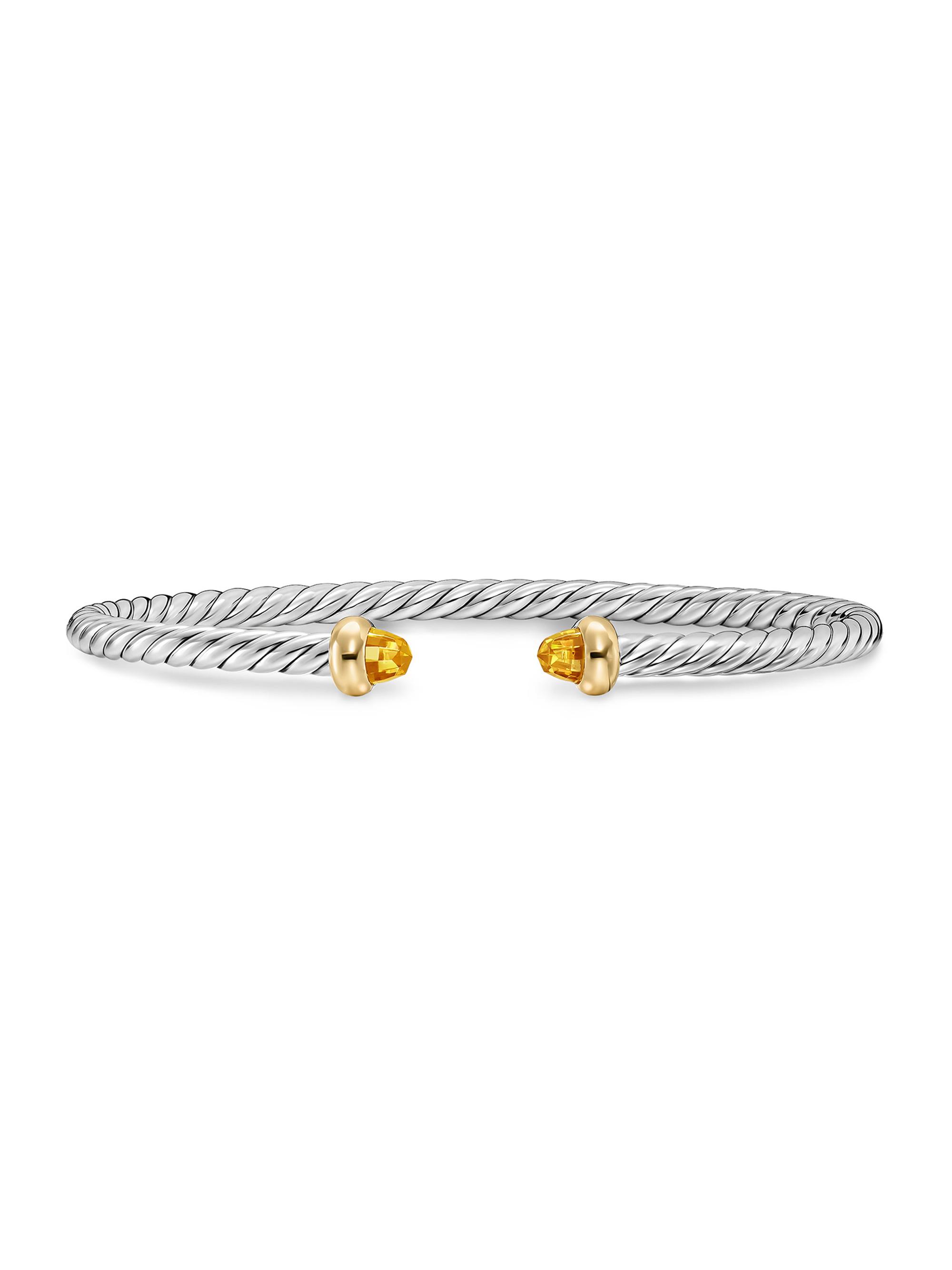 David Yurman Women's Micro Cable Flex Teen Bracelet in Sterling Silver - Citrine