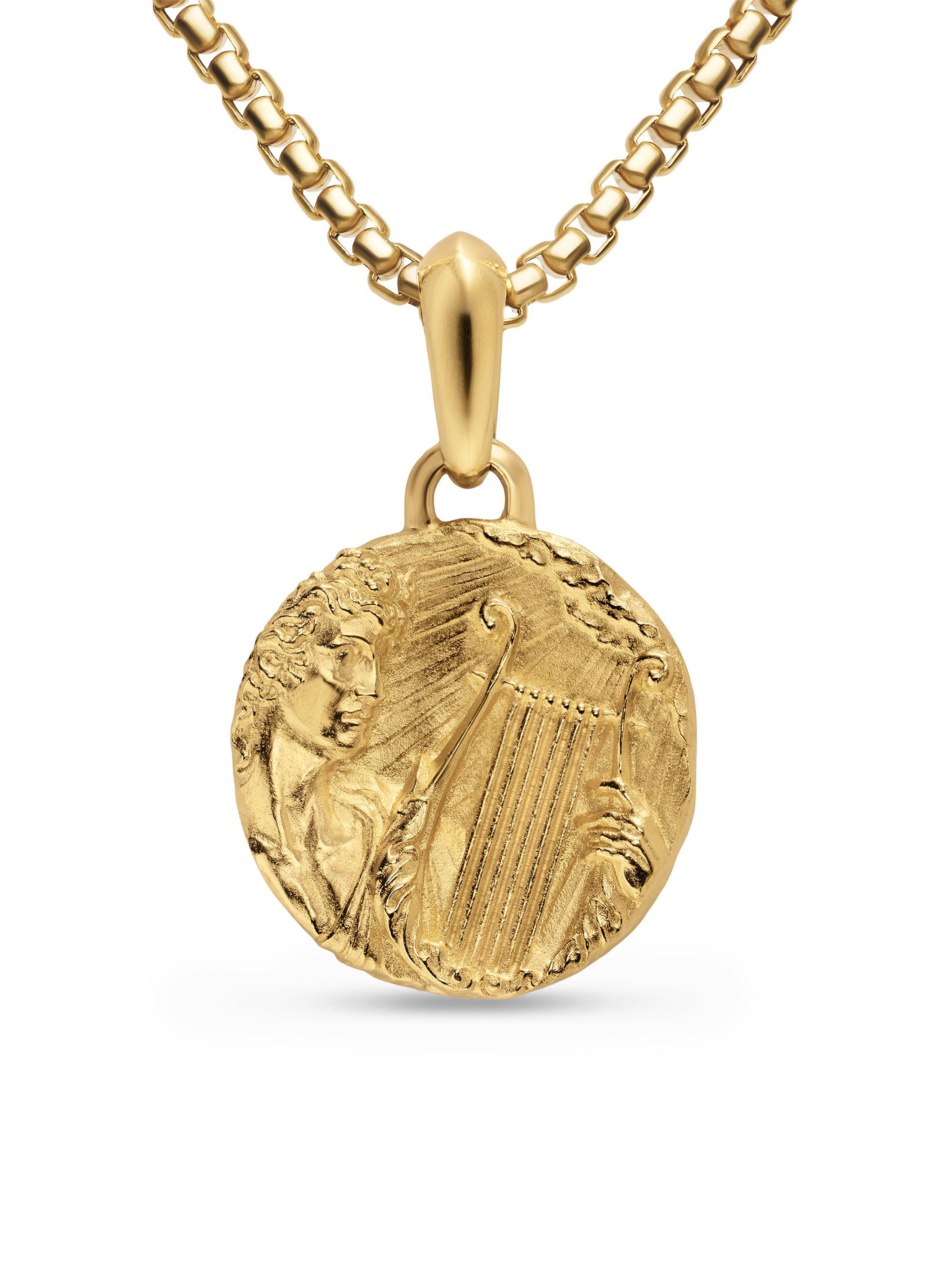 David Yurman Men's Apollo Amulet in 18K Yellow Gold, 24MM - Gold