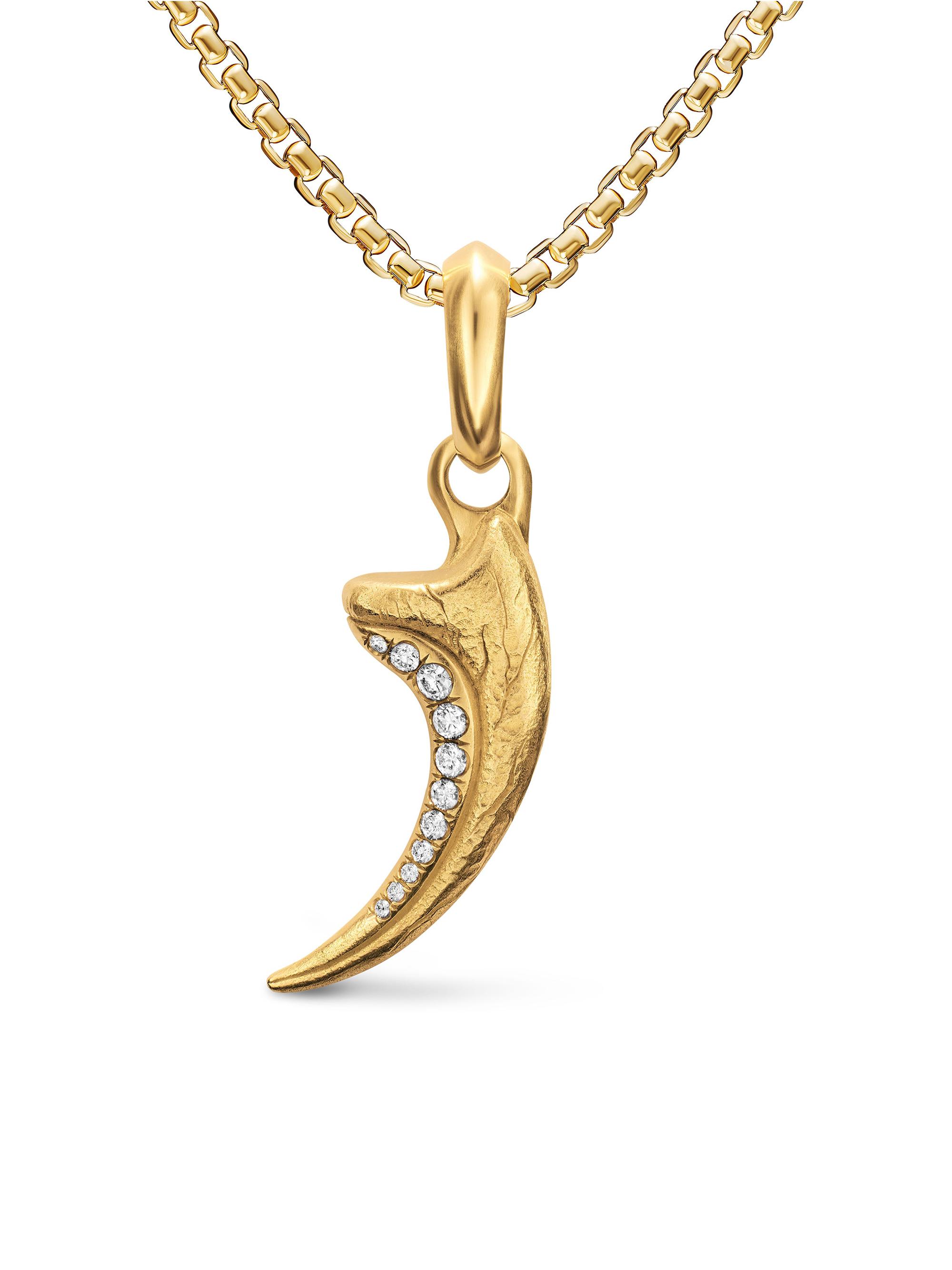 David Yurman Men's Raptor Claw Amulet in 18K Yellow Gold with Diamonds, 27.3MM - Diamond