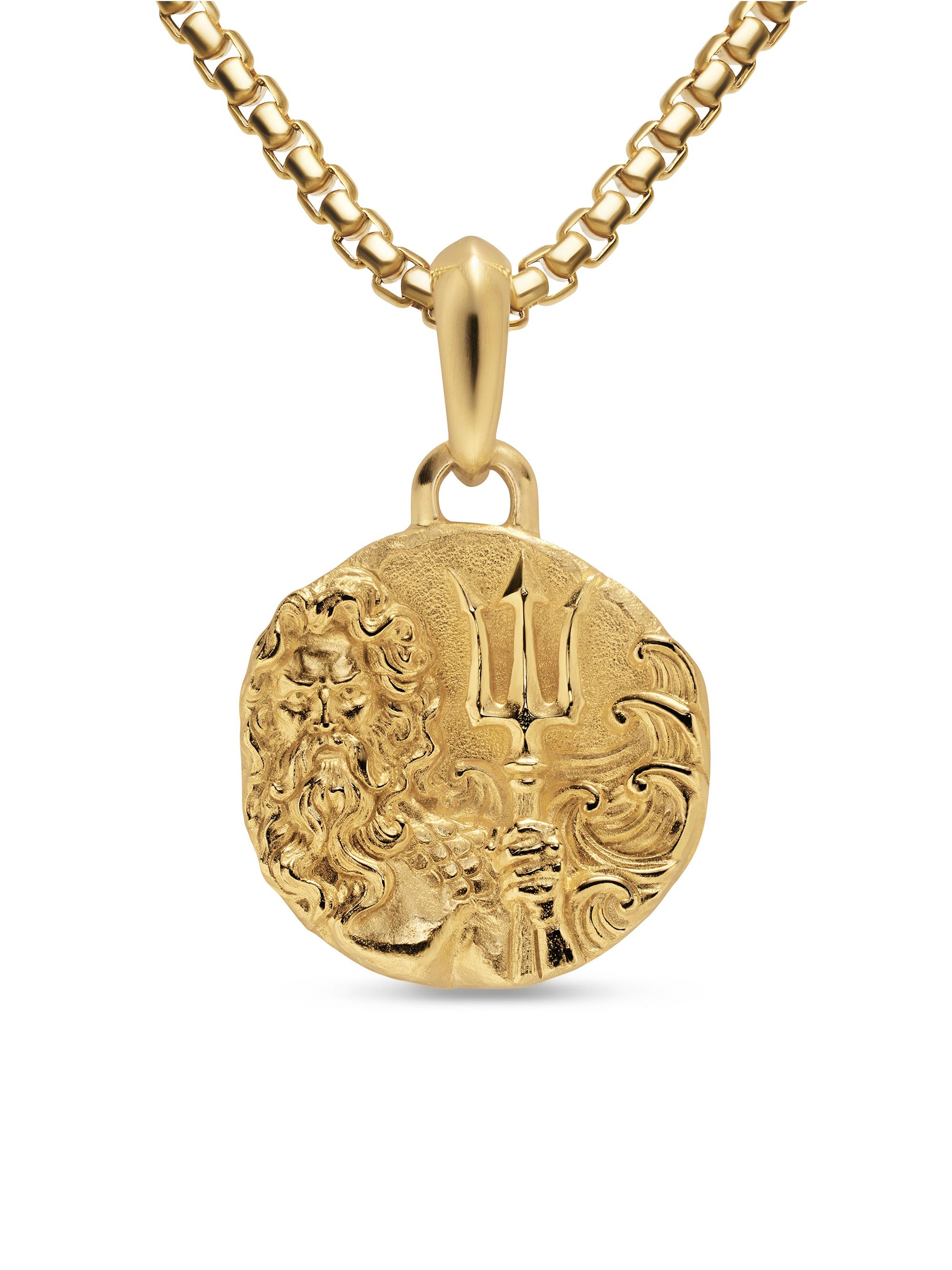 David Yurman Men's Poseidon Amulet in 18K Yellow Gold, 23.9MM - Gold