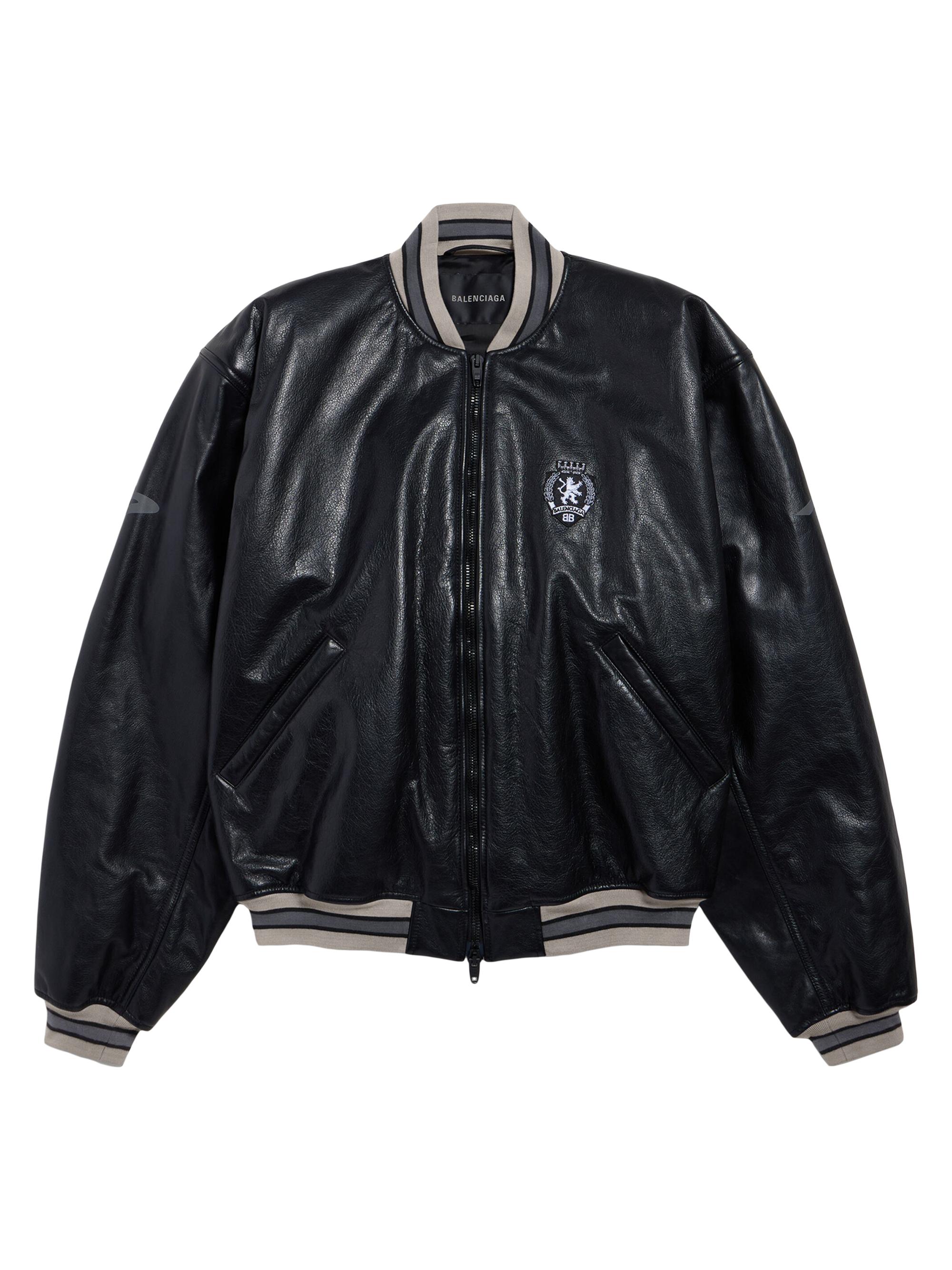Balenciaga Men's 3b Football Bomber Jacket - Black