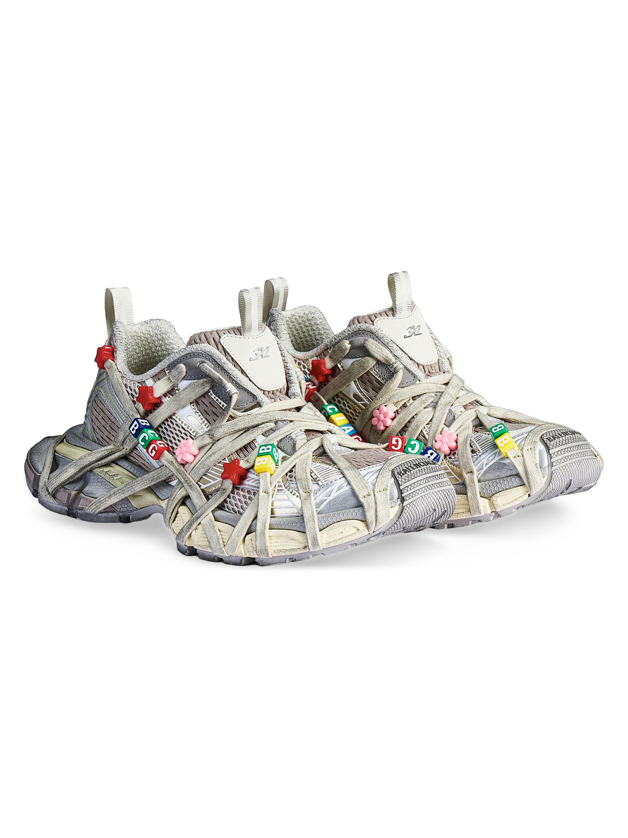 Balenciaga Women's 3XL Extreme Lace Sneakers - Eggshell Multicolor | Thumbnail 2