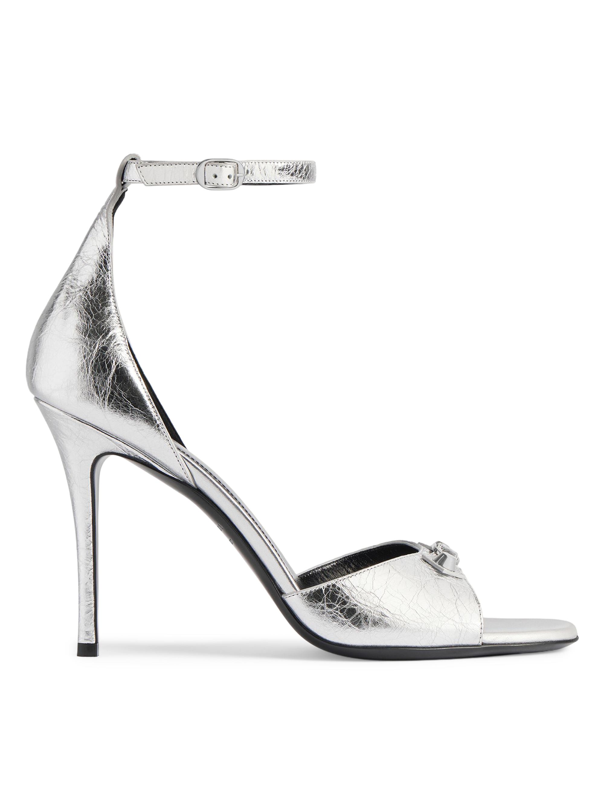 Balenciaga Women's City Uptown Sandal Heels - Silver