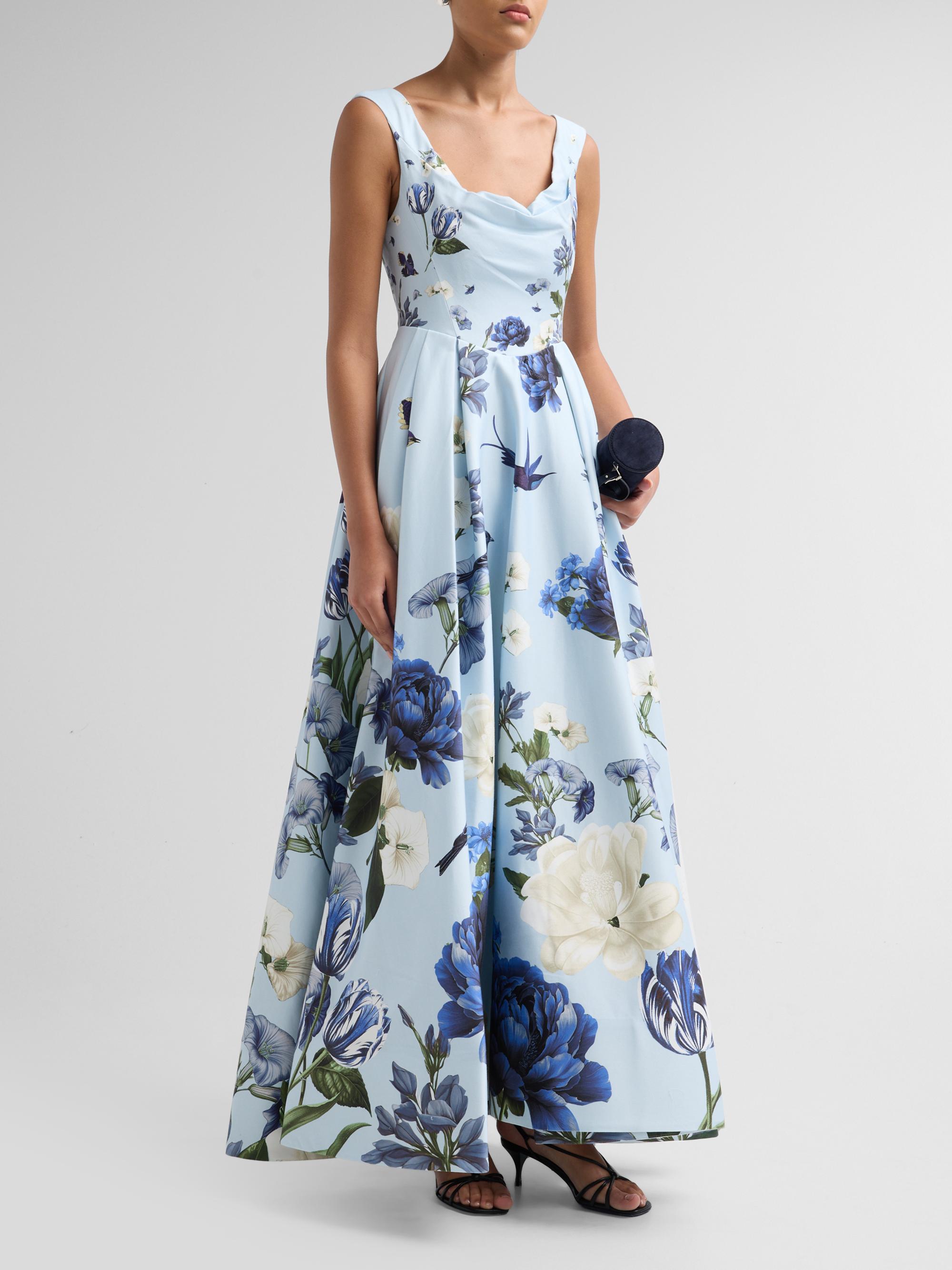 ALICE + OLIVIA Estrella Draped Floral Gown | Saks Fifth Avenue