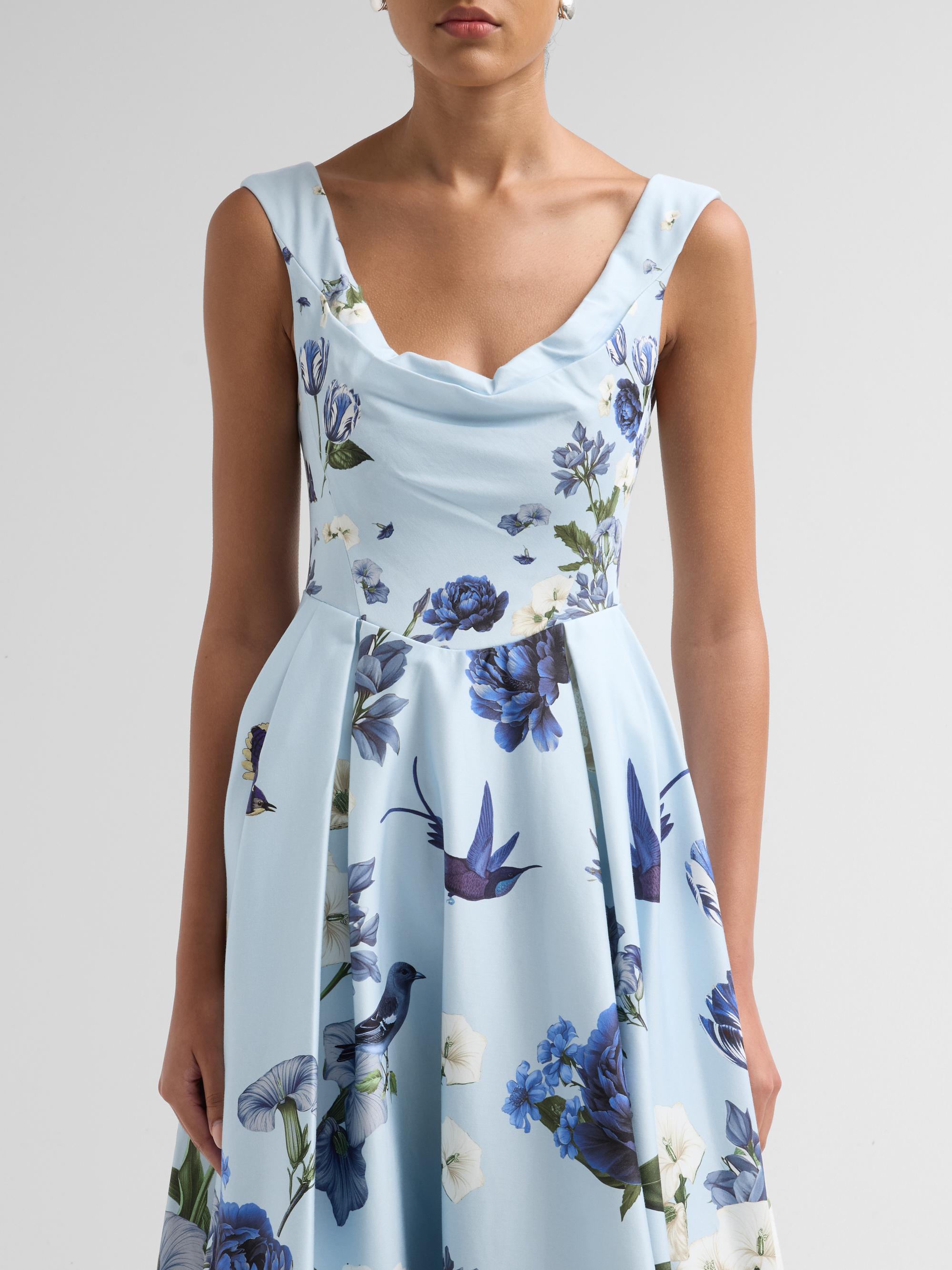 ALICE + OLIVIA Estrella Draped Floral Gown | Saks Fifth Avenue