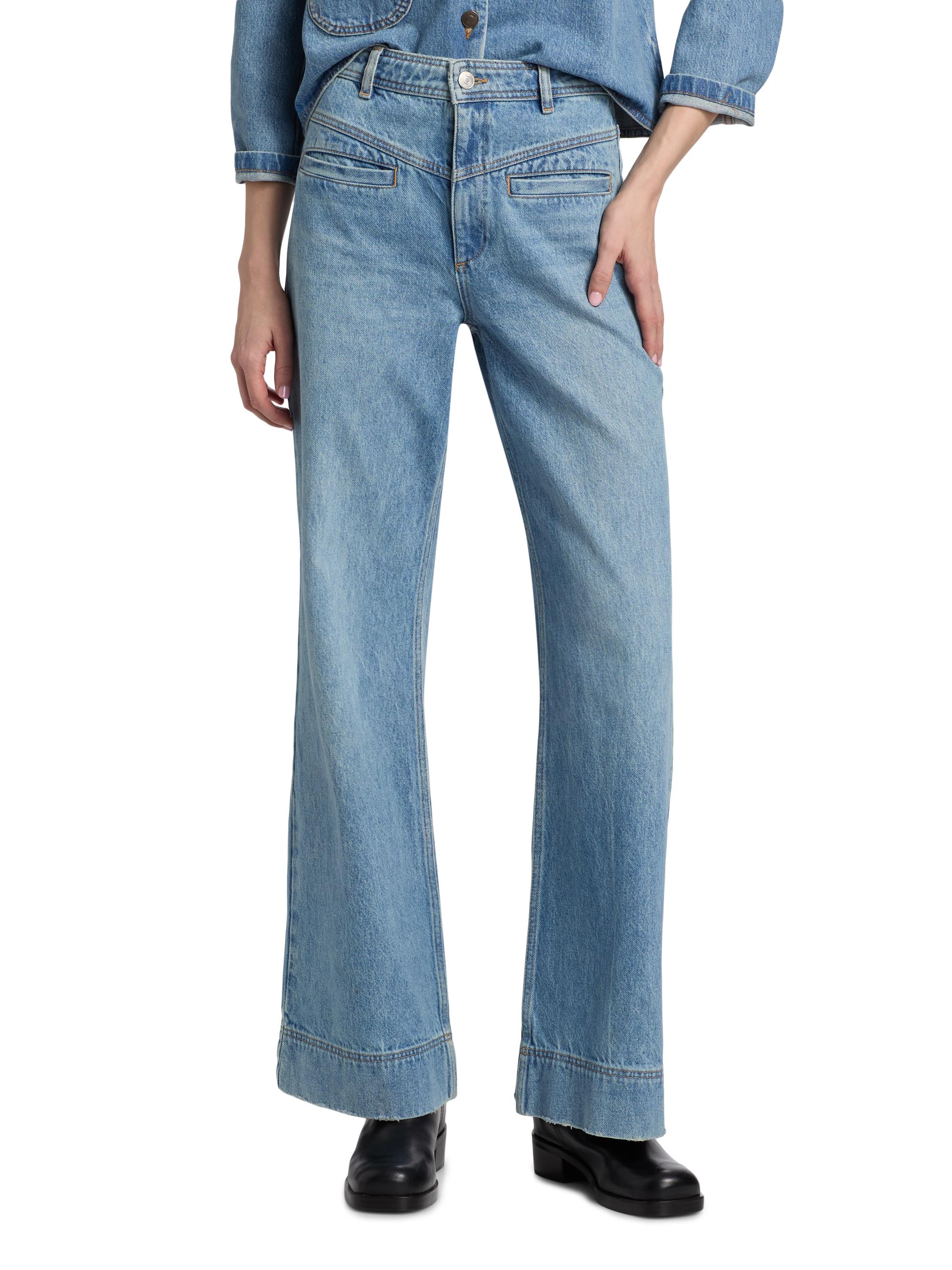 ba & sh Women's Ranja Flared Wide-Leg Jeans - Blue Jeans | Thumbnail 3