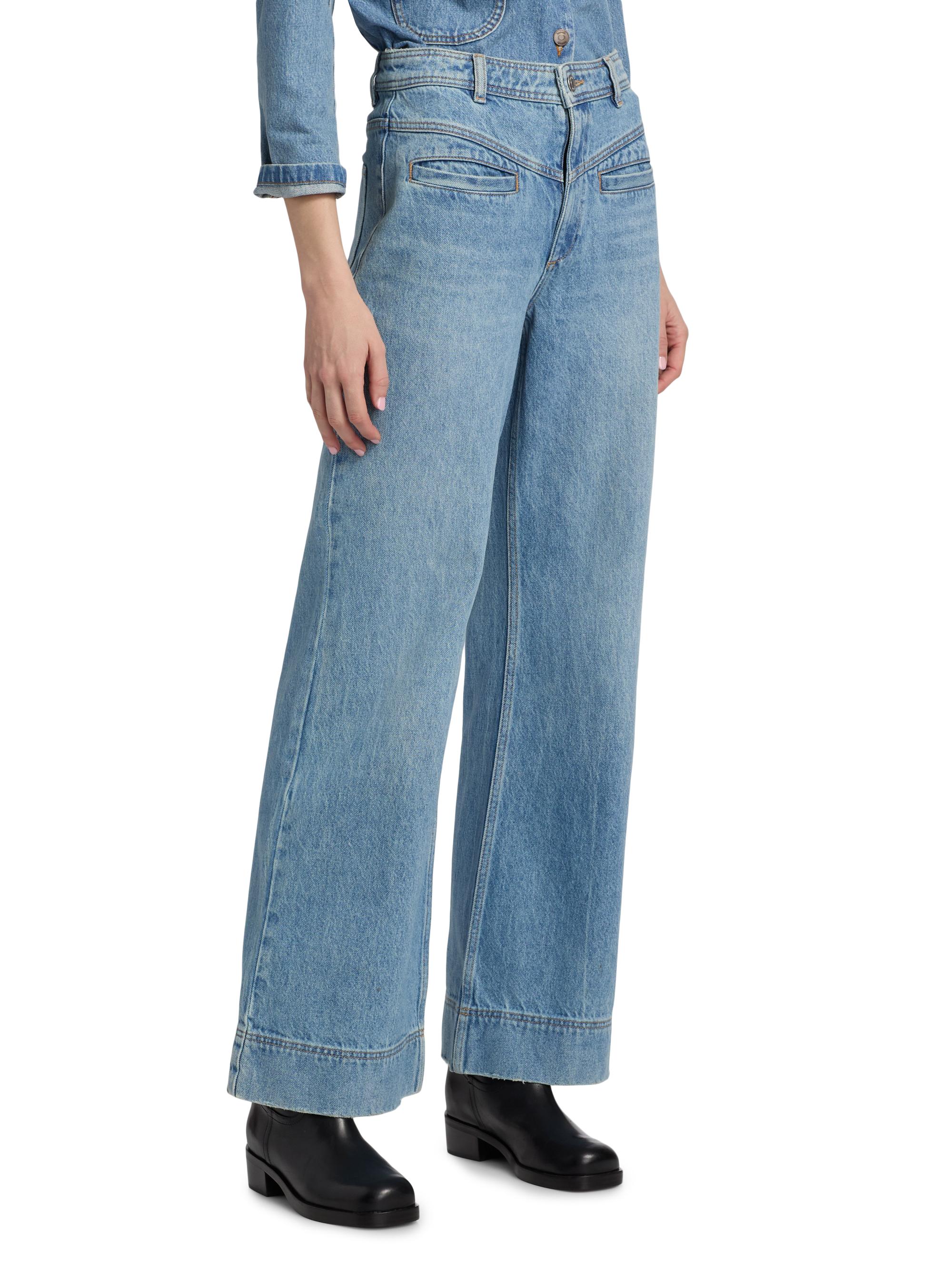 ba & sh Women's Ranja Flared Wide-Leg Jeans - Blue Jeans | Thumbnail 4