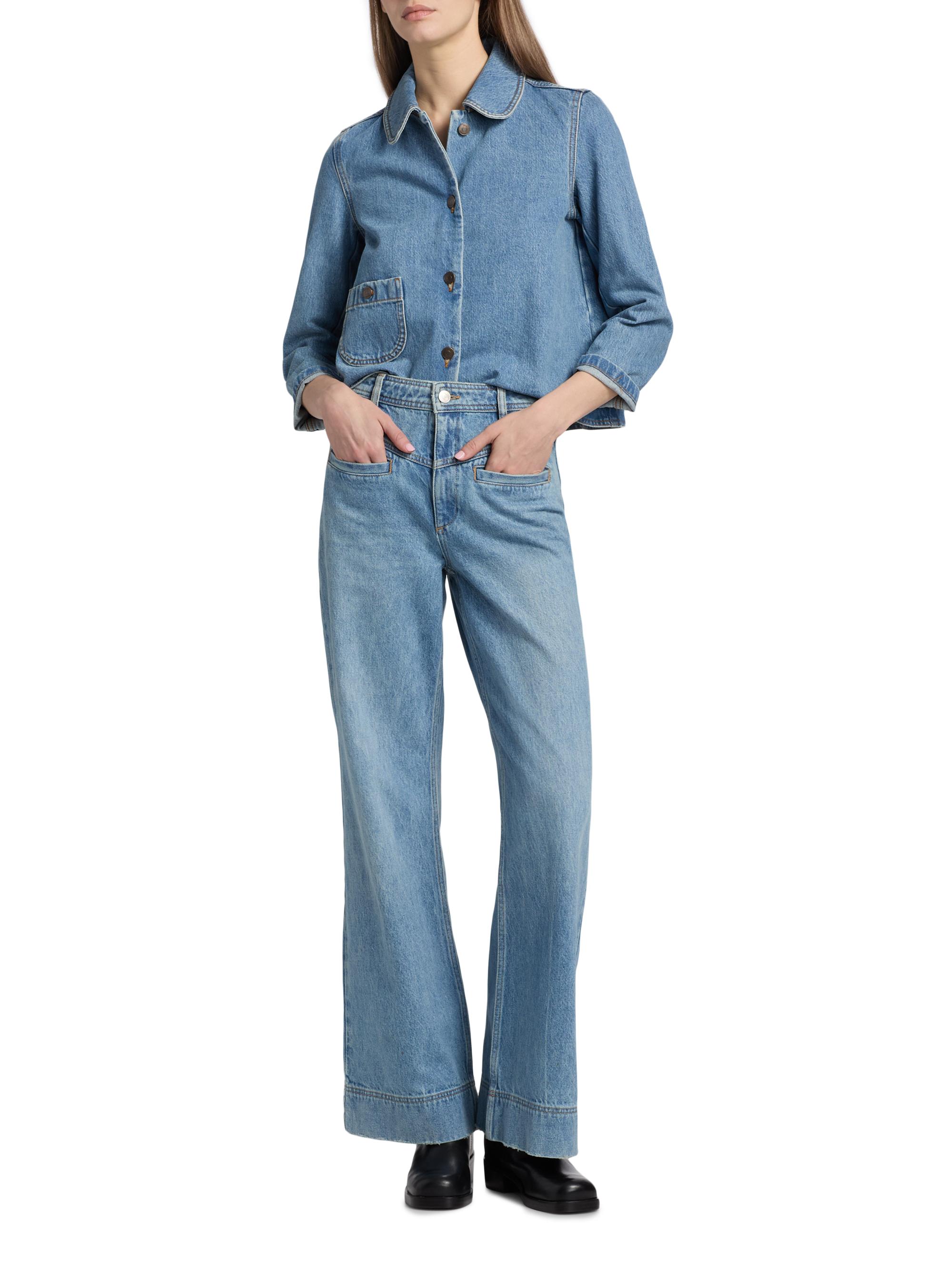ba & sh Women's Ranja Flared Wide-Leg Jeans - Blue Jeans | Thumbnail 2