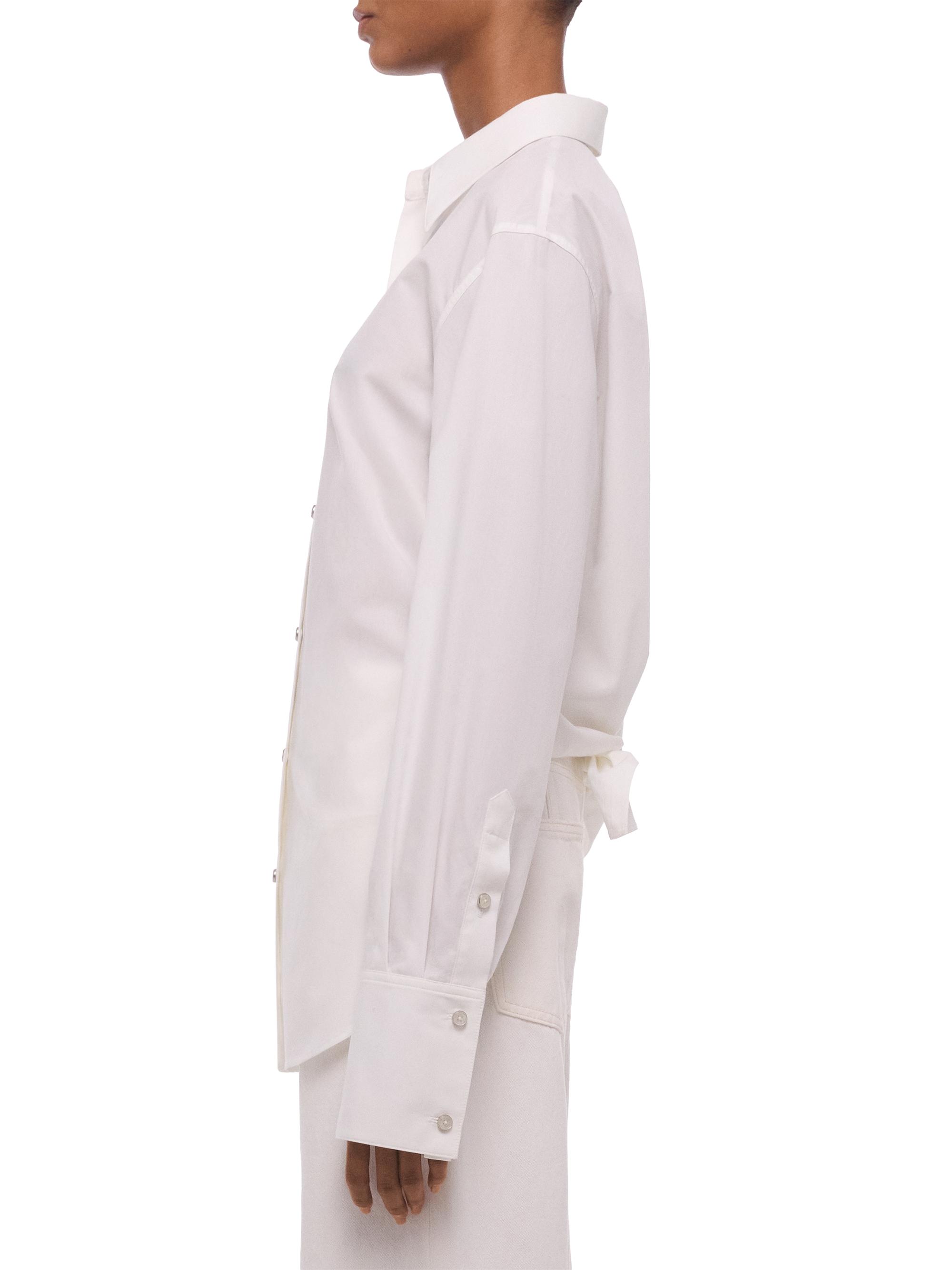 Helmut Lang Women's Knot Cotton Button-Front Shirt - White | Thumbnail 4